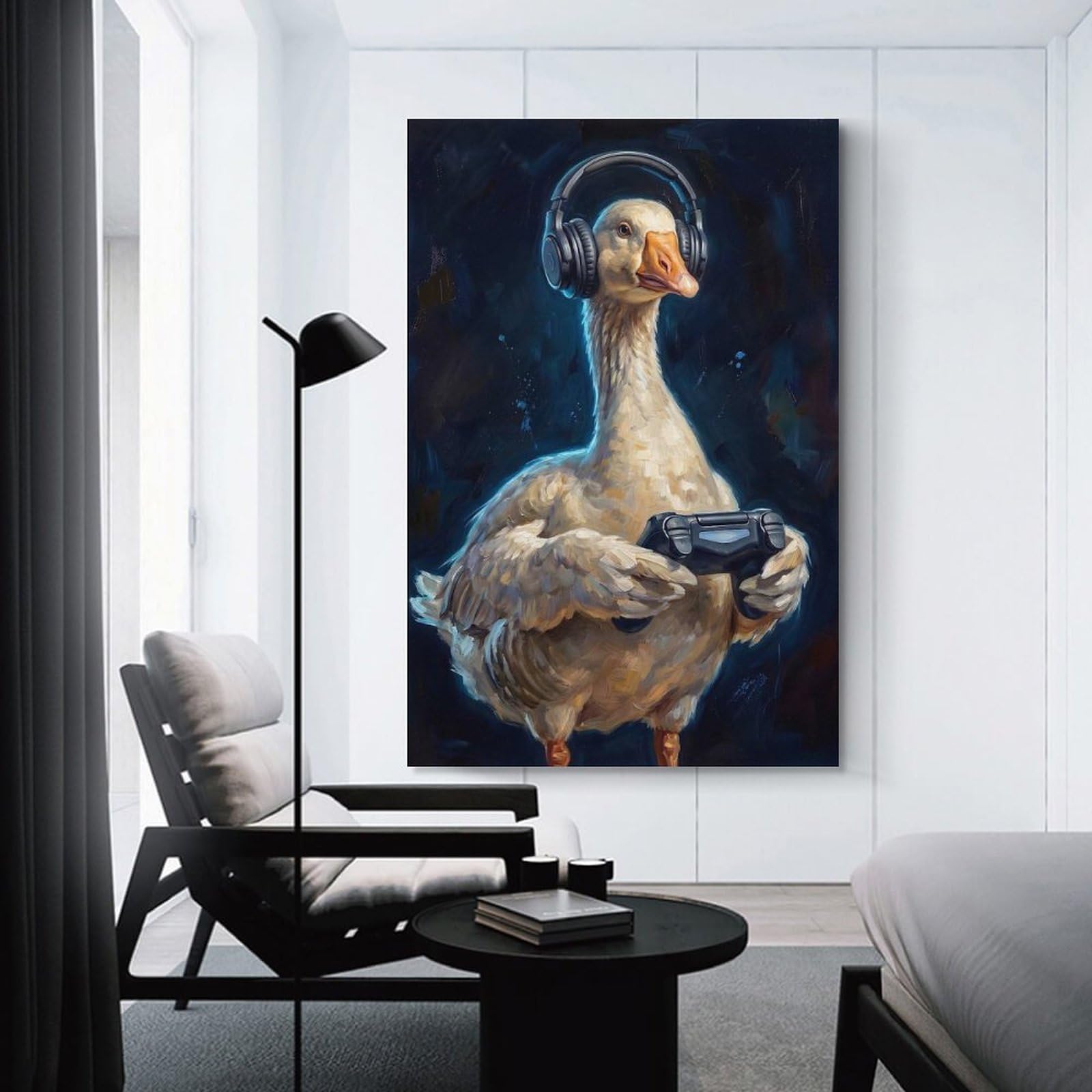 Junmoney Unframe-Style-3 Gamer Goose Wall Picture Print, 24X36inch(60X90cm), For New Homes, Bedrooms Or Workspaces, Thoughtful Wall Decor For Art Lovers