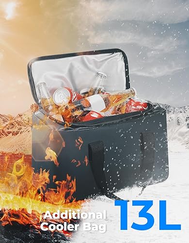 Miniatura 3 de KEMIMOTO Bolsas de almacenamiento para ATV con bolsa refrigeradora, bolsas grandes de 76 L para cuatrimoto trasero, bolsas de asiento trasero de