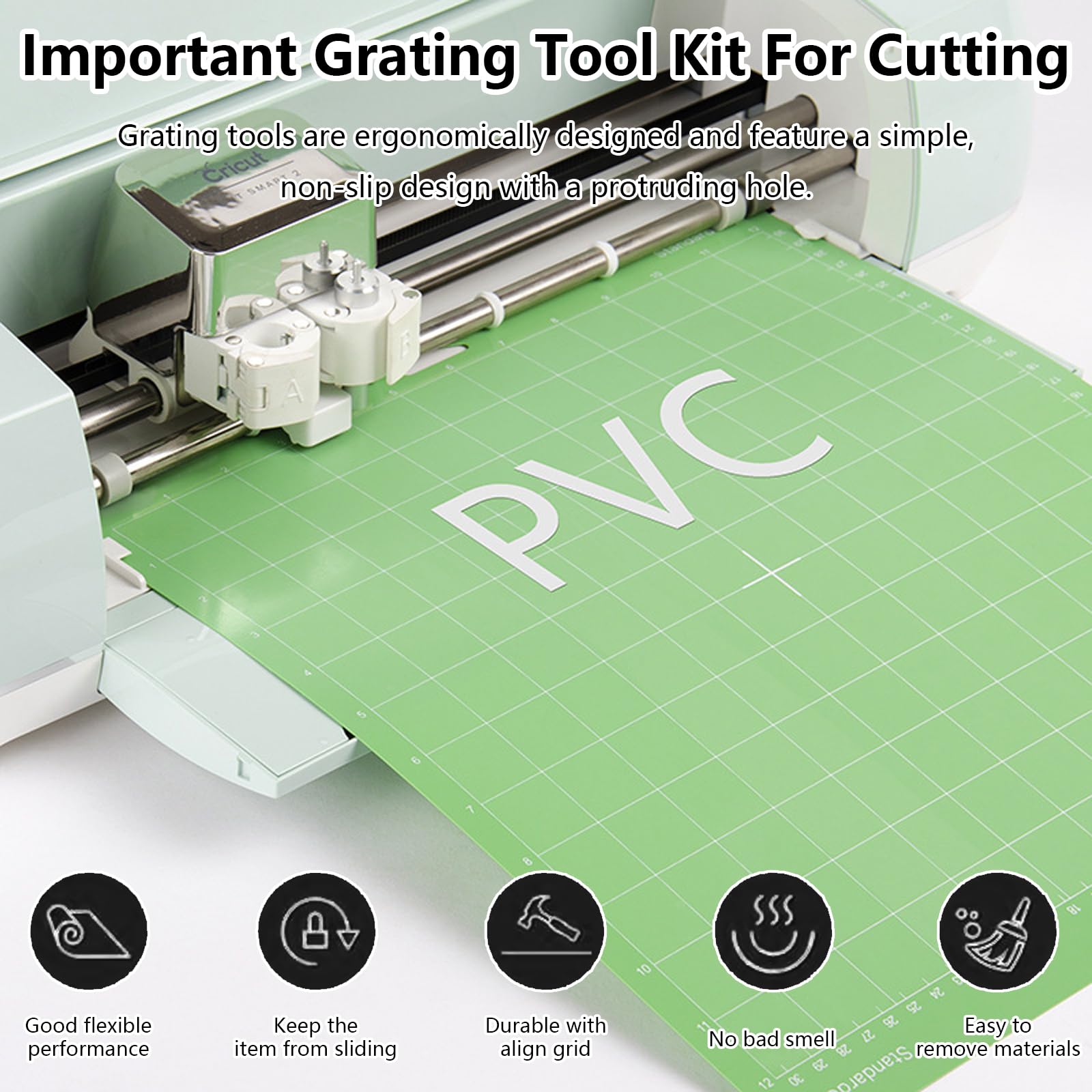 Pacchetto Accessori 82 Pezzi Per Cricut Maker Ed Explore Air (Vinile Adesivo Nastro Di Trasferimento In Vinile Htv Adesivi Stampabili Schede Di Inserimento Righello Tappetino Taglio Rullo Frammento)