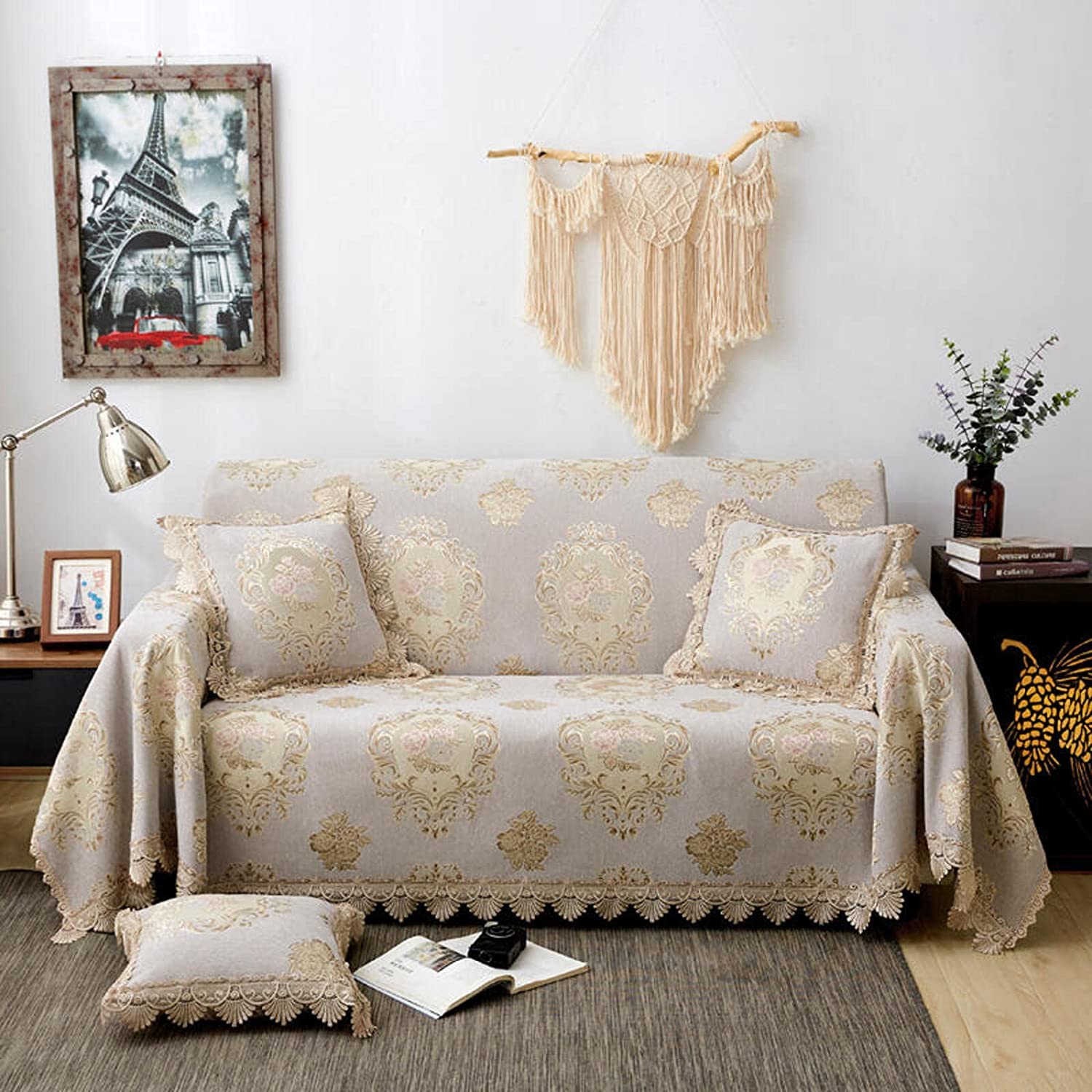 MGEMJMJ Sofa Throw Cover Jacquard Couch Throw Cover Throw Blanket Decorative Couch Furniture Pet Protector Throws Multi-size(Size:180x180cm(71x71inch),Color:C)