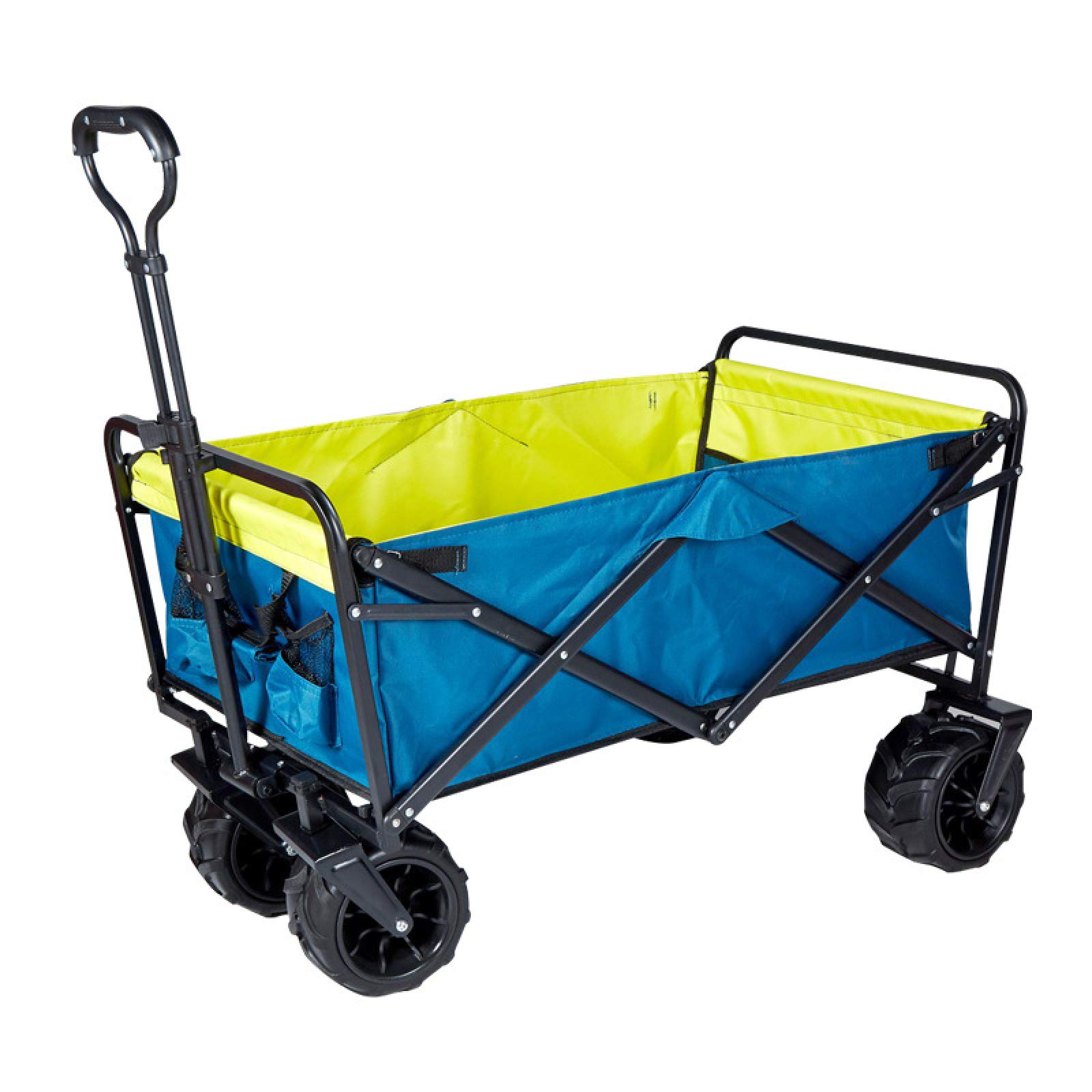 Buy Outdoor Collapsible Wagon, Heavy Duty Garden Folding Trolley Cart w/Wheels, for Beach Pull