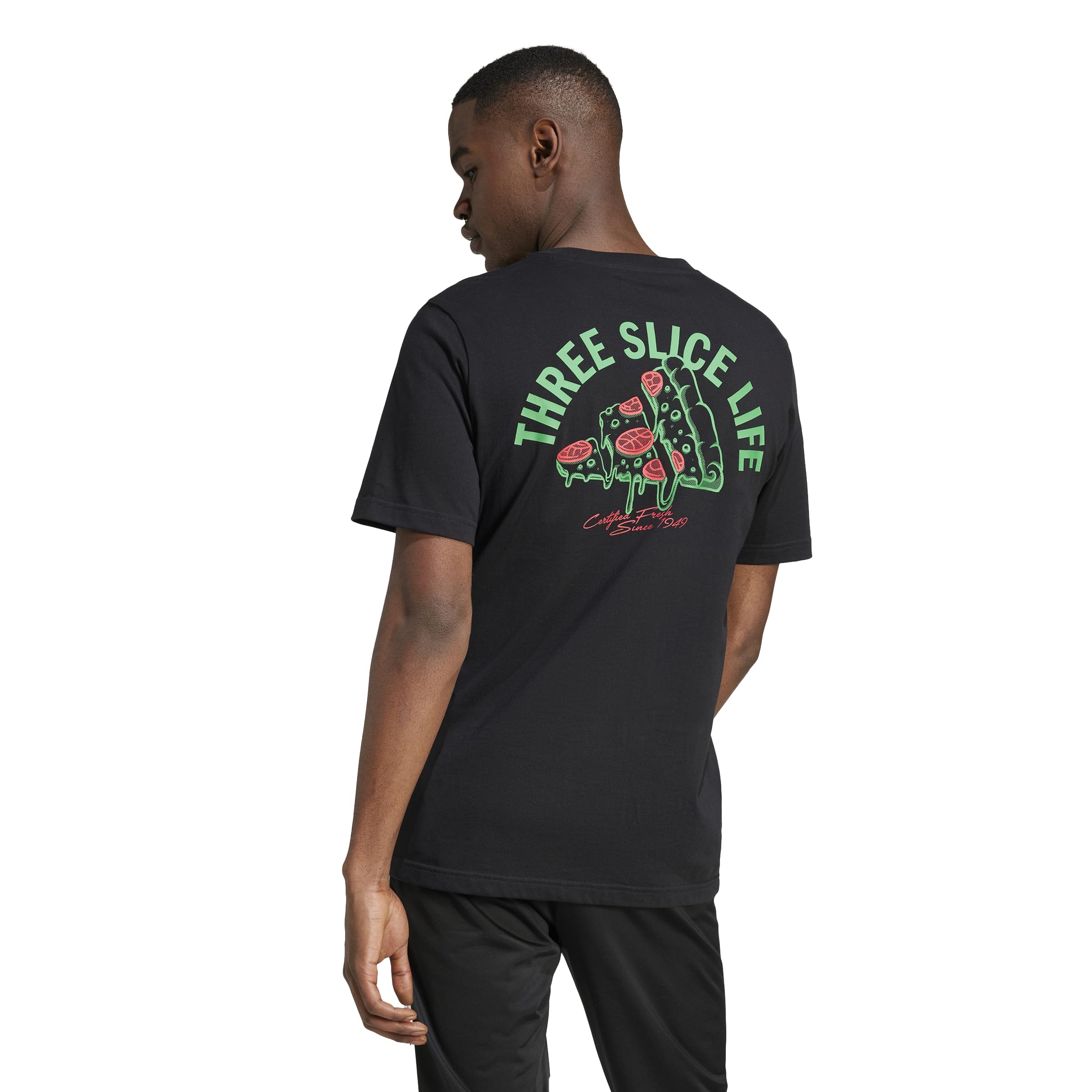 

                                                    Adidas Men's Lounge Pizza Sportswear T-Shirt, Blac