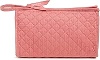 Vista 17 de Vera Bradley Bolsa organizadora de maquillaje cosmético trapecio de algodón para mujer Cuarzo rosa
