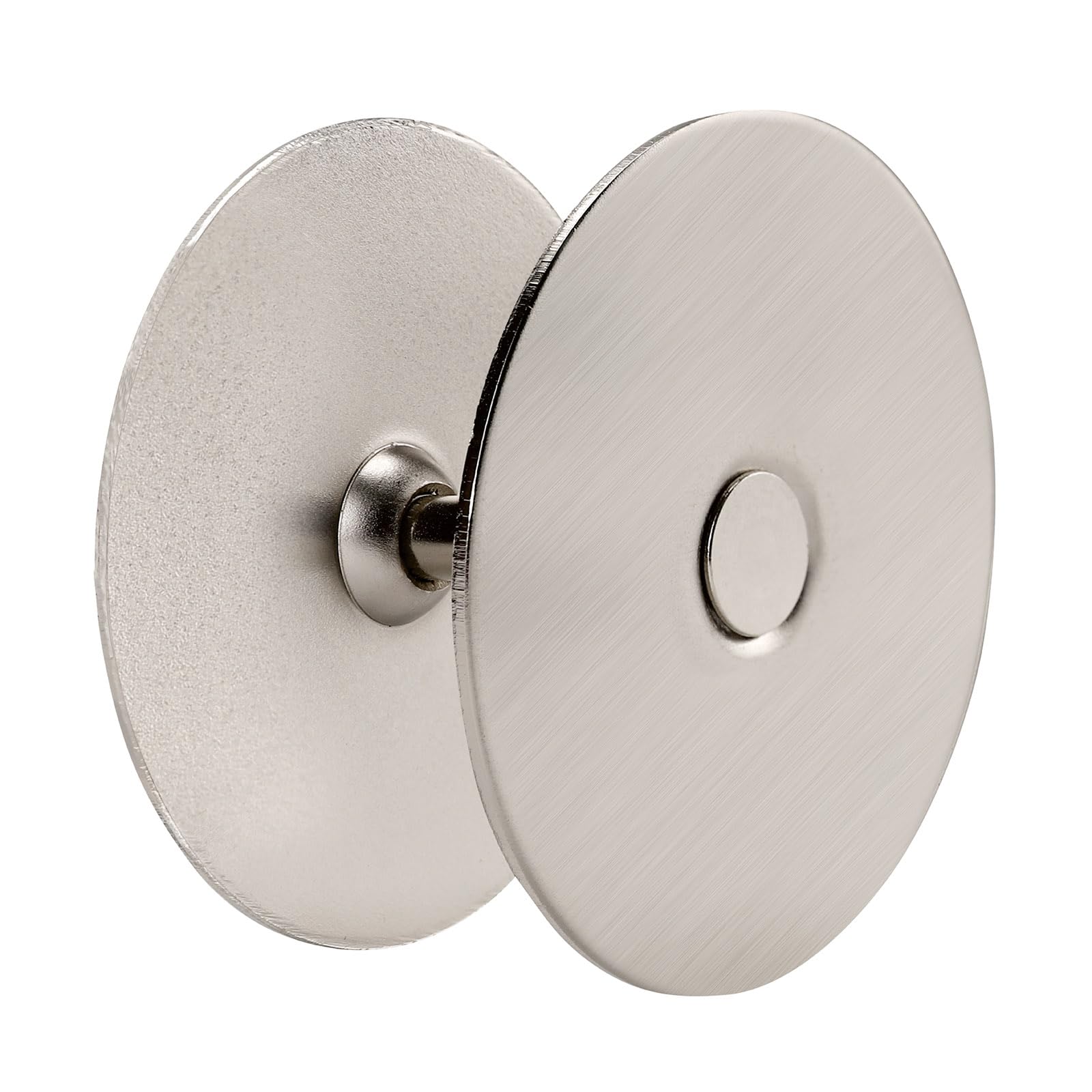Siwil Door Hole Cover Plate, 2-5/8" Diameter Solid Steel, Hole Filler Plate (1, Satin Nickel)