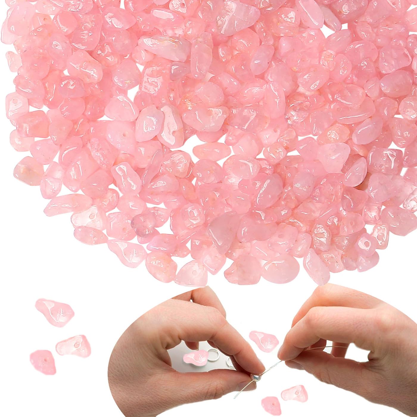 XIANNVXI Rose Quartz Chip Beads
