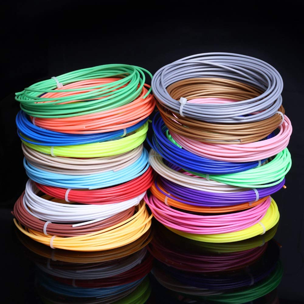 Filamento pla,Filamento Impresora 3d 50/100/200 Medidor de 1,75 mm Material ABS PLA filamento 3d recambio plástico durante 3 d Pen fuentes del dibujo Escuela de impresora o (Size : 200M 20 Color ABS