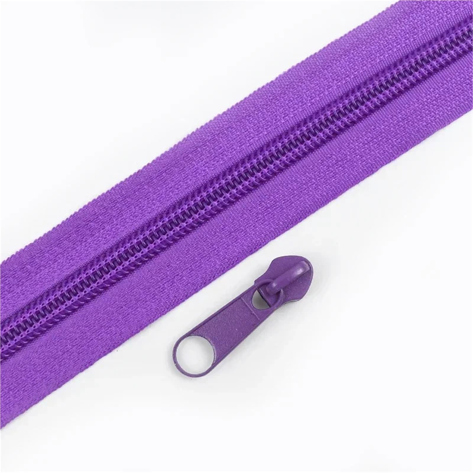 Zips for Sewing 2/5/10/20M 3# 5# Rainbow Nylon Zipper with Slider Bags Garment Decor Zip Closure By The Meter Zips Repair Kit Sewing Accessories Sewing Supplies(Purple,2MZips 2PcsSliders,No5)