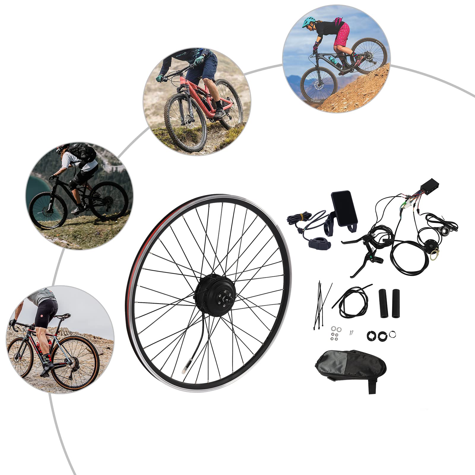 Elektrisches 28 Zoll 700C Fahrrad Umbausatz E-Bike Umbausatz Elektrofahrrad Bausatz Vorderrad Elektrofahrrad Motor Umbausatz Vorderrad