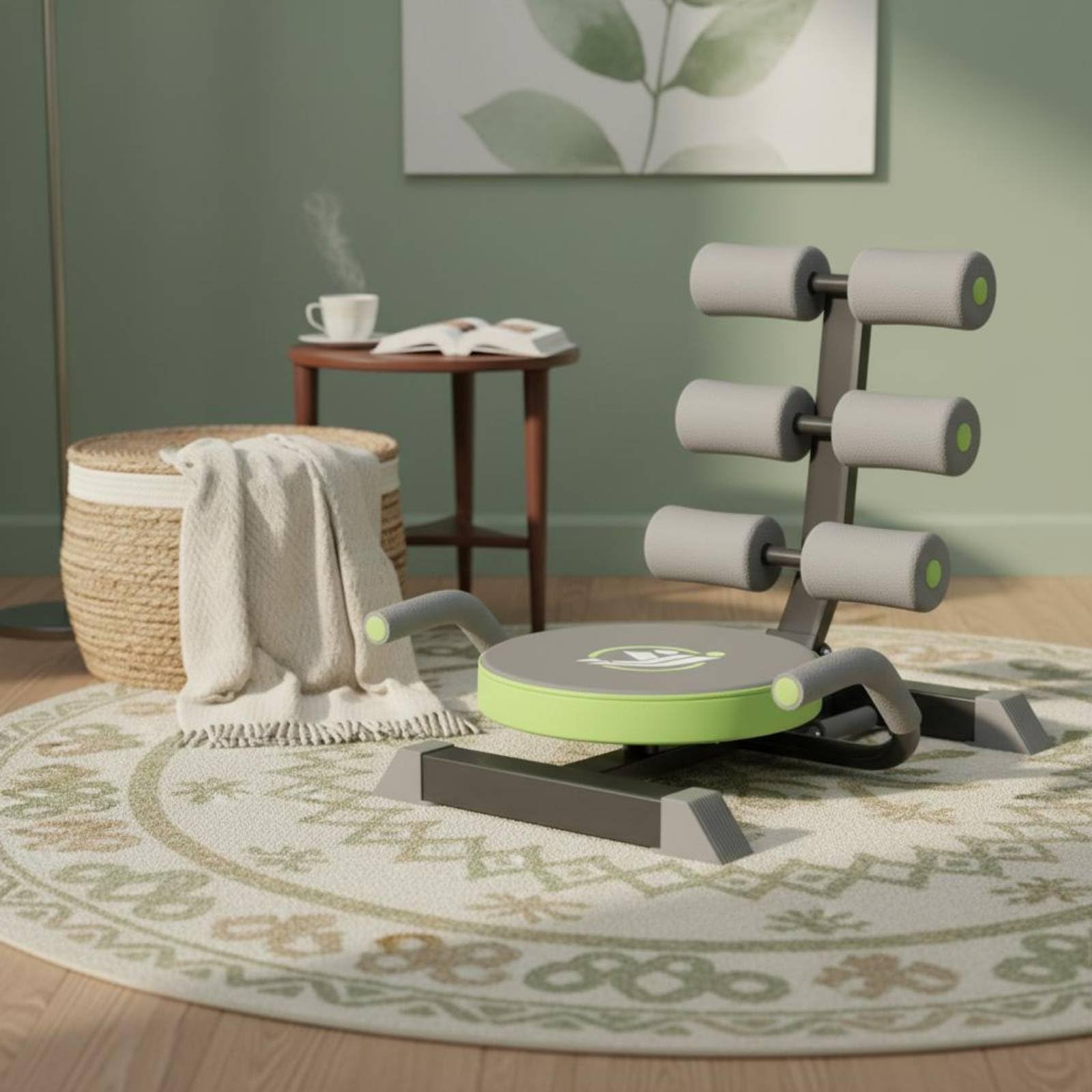 Qianly Allenatore Addominali Pieghevole Facile da Usare Attrezzo Fitness Basso Impatto Attrezzatura Sportiva per Casa