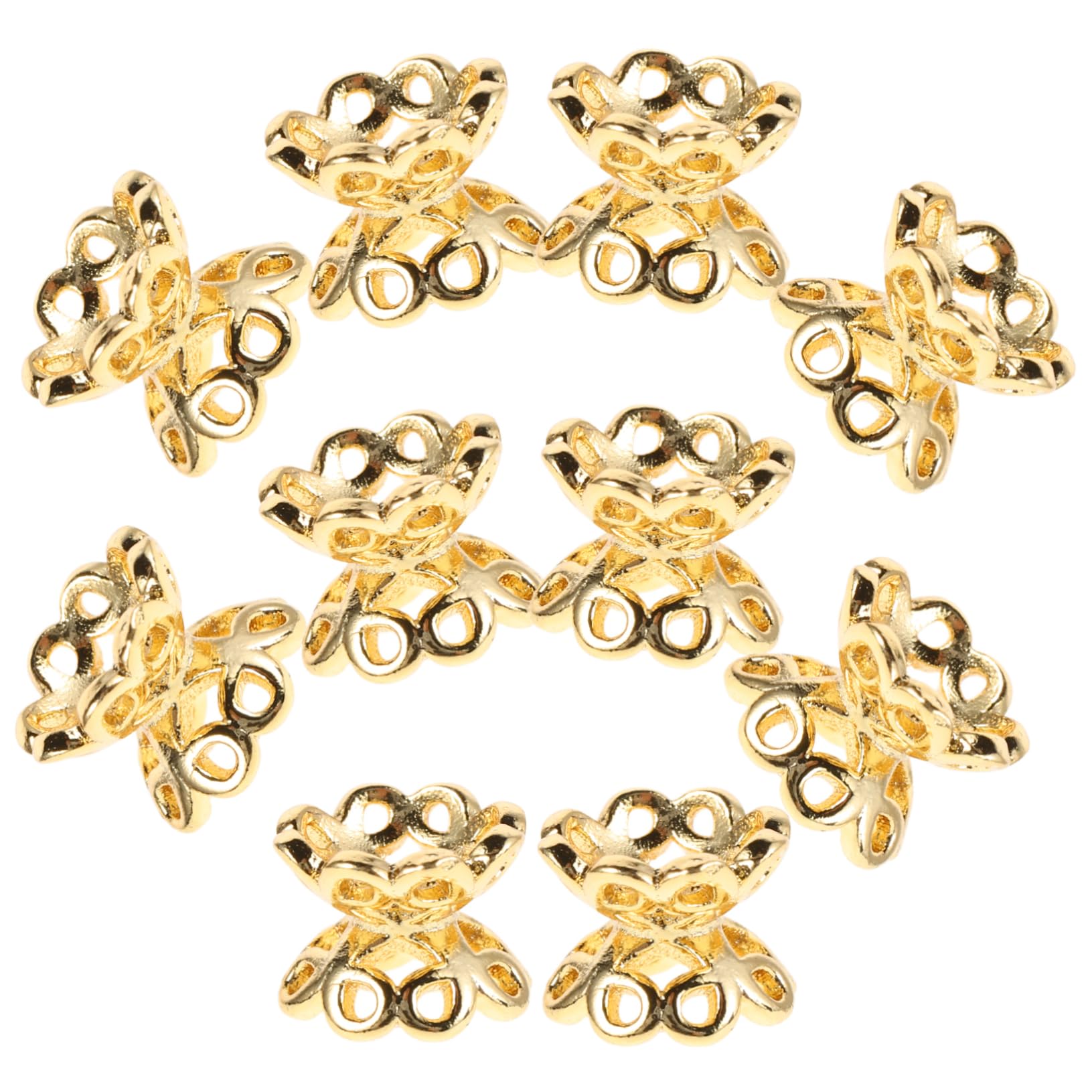 minkissy 10Pcs Double Sided Bead Caps for DIY Jewelry Making Hollow Design Spacer Beads for Bracelets and Necklaces Versatile Craft Supplies for Creative Projects