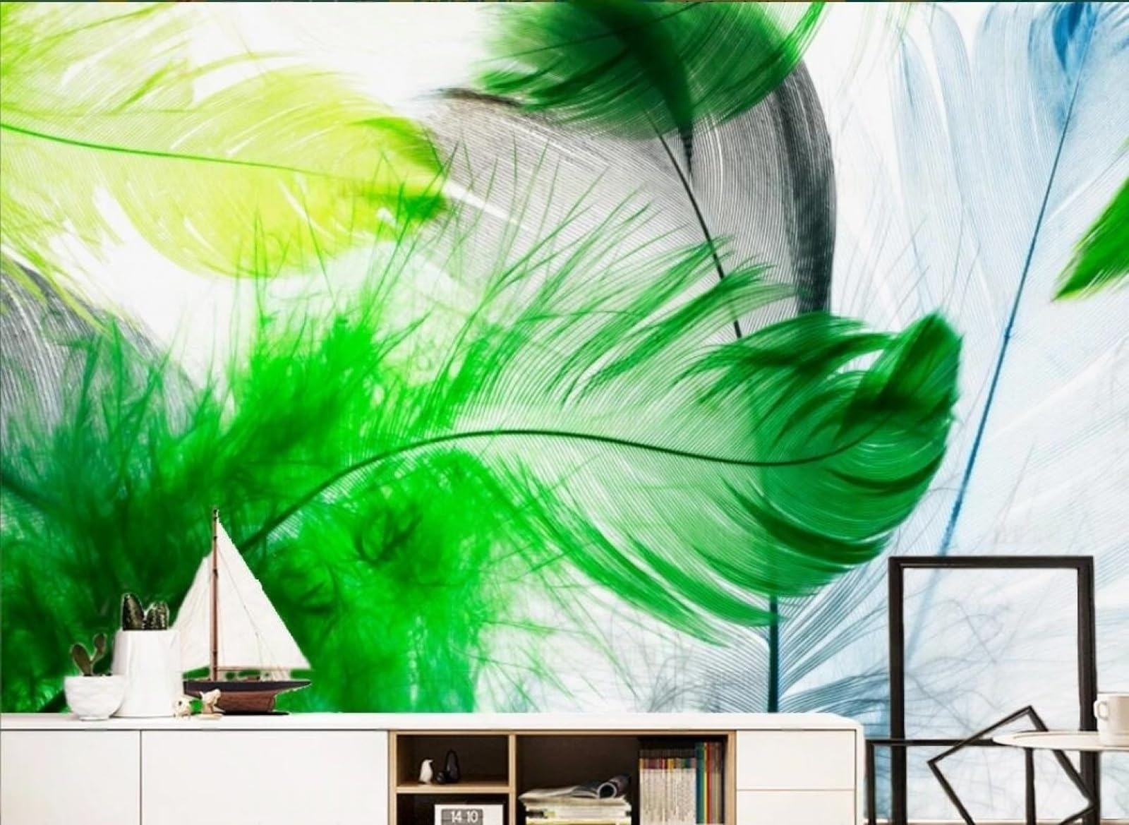Tapisserie murale plumes 3D intissé haut de gamme
