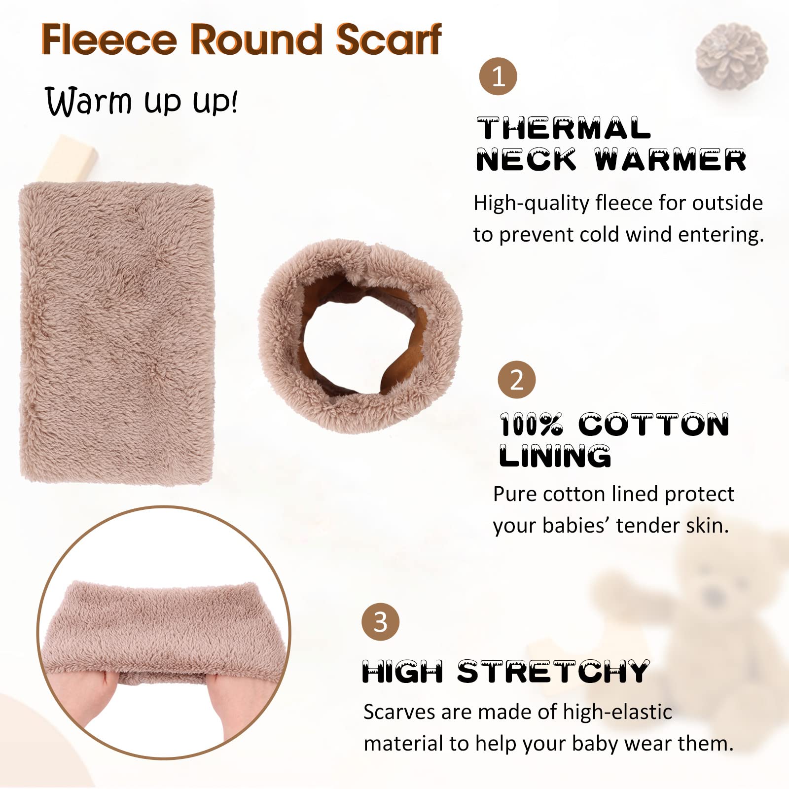 Fleece Baby Hat Scarf Mitten Set Winter Toddler Beanie Warm Mittens Infant Scarves Ears Earflap Hats for Baby Boys Girls