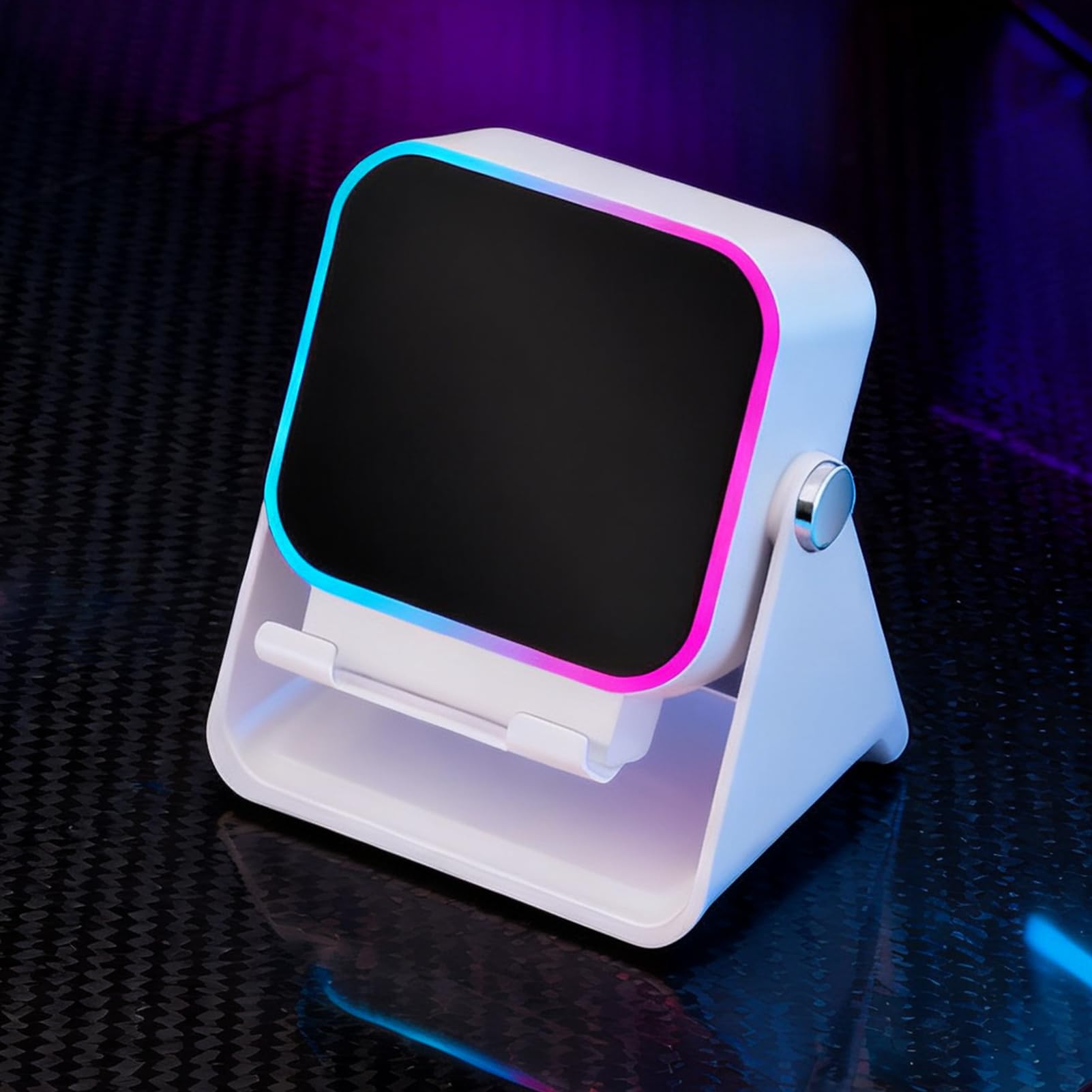 Altoparlante a induzione, supporto pieghevole con illuminazione, supporto per smartphone con altoparlante da 10 W, per casa, ufficio, viaggio, Natale, compleanno, uomini, donne, amici