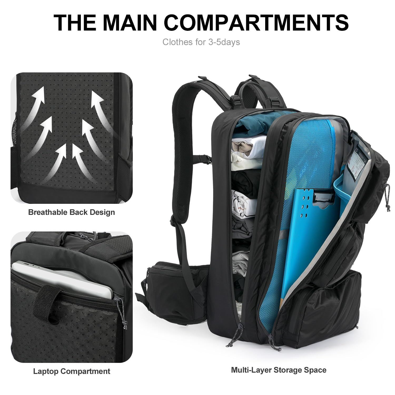 Multifunction Men Waterproof Anti-theft Backpack Bag - View #8