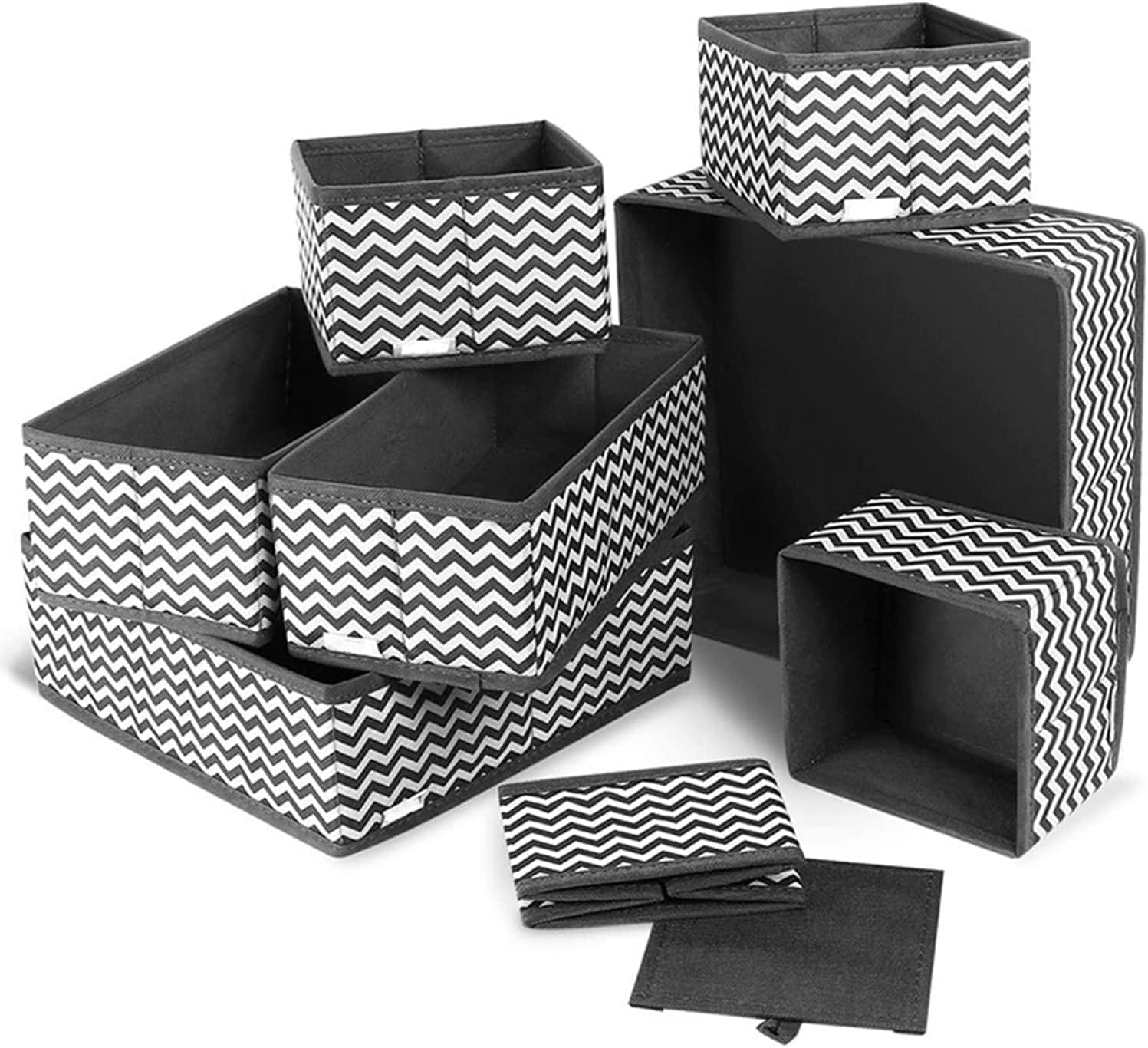 – Xspring Wardrobe Clothes Organizers, 8 Pack Foldable Cloth Storage Bins Containers, wardrobe organizers and storage Drawer Organizers Dividers, Foldable drawer organiser for Clothing