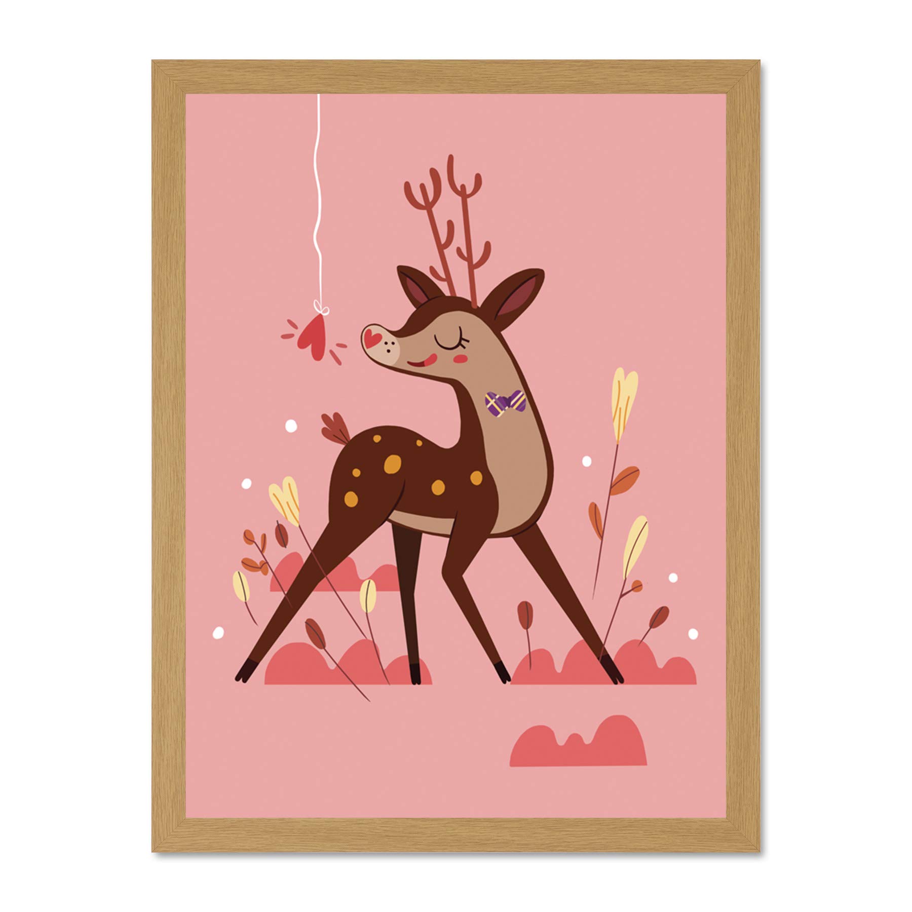 Wee Blue Coo Stag in Love Large Framed Art Print Wall Poster 18x24 inch