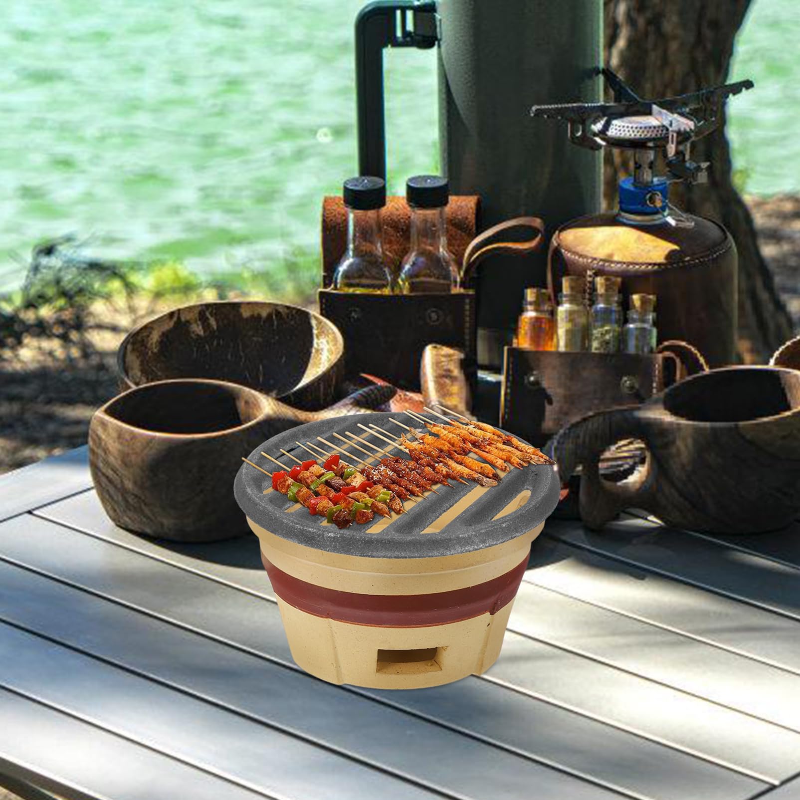 tanico 大型5バーナーグリル 焼き網付き Amazon.co.jp: GANAZONO 丸