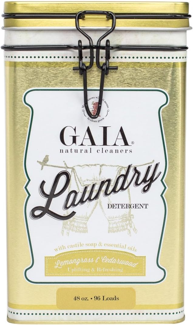 Gaia Natural Cleaners Castile Laundry Detergent with Lemongrass and Cedar Wood Essential Oil