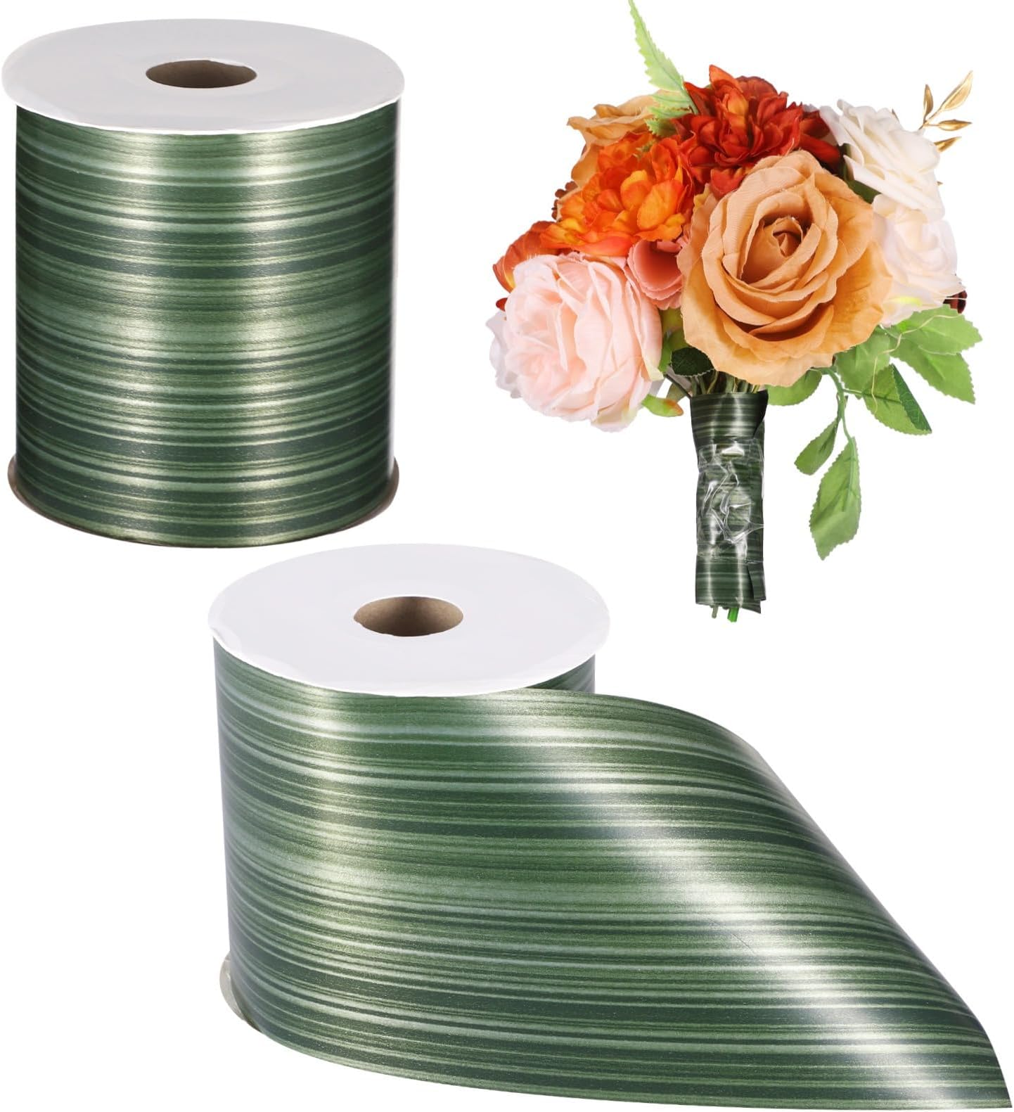 Ribbons Ti Leaf Green Rolls Two, Wraps Green Plastic Decorative, Arrangements Floral Ribbons, Decorations Wedding & Party, Craft DIY Projects