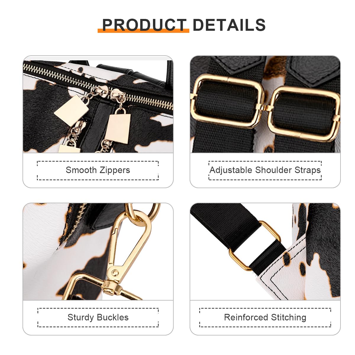 SONARIN Moda Borsa Zaino Donna,Impermeabile PU Zainetti con Pochette Antifurto Zaino Casual Borsa Scuola Zaino da Viaggio Borsa Mano Borsa Tracolla Convertibile(Leopardo Marrone)