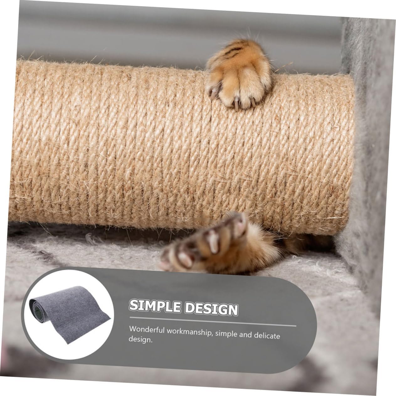 Garneck Cat Scratching Post Carpet Mat Self-Adhesive Cover for Cat Trees Furniture Extra for Grinding Furniture