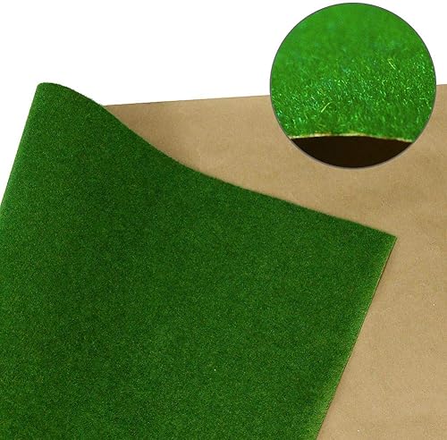Miniatura 10 de CP137 - Alfombra de césped artificial modelo trenes verde 15.7 x 39.4 in o 15.7 x 39 pulgadas para decoración de niños, manualidades, paisaje,