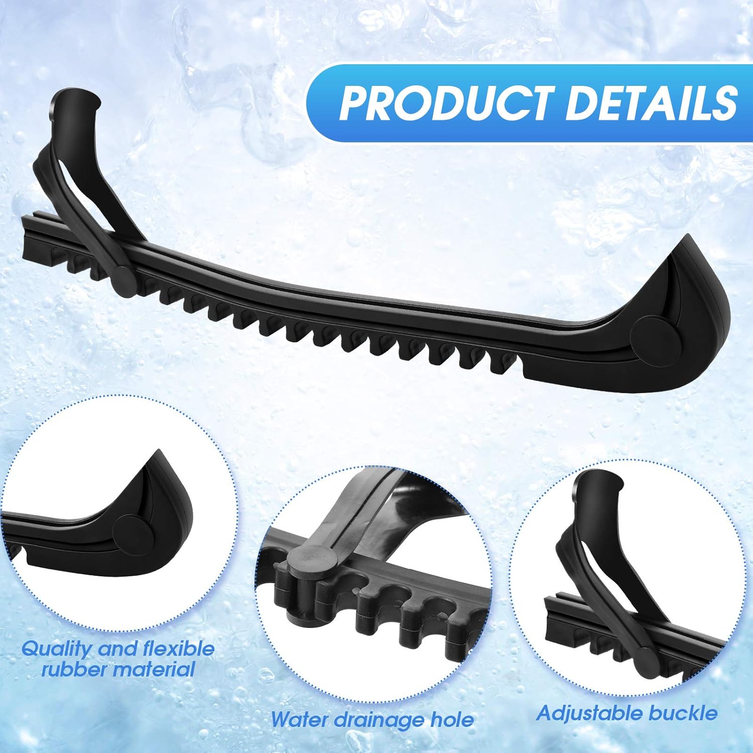 Sports Blade Cover Ice Skate Blade Covers Skate Blade Protector Skating Soakers Cover Blades Skate Guard Ice Skate Guard Hockey BladeGards for Hockey Skates L Size (Black) : Sports & Outdoors