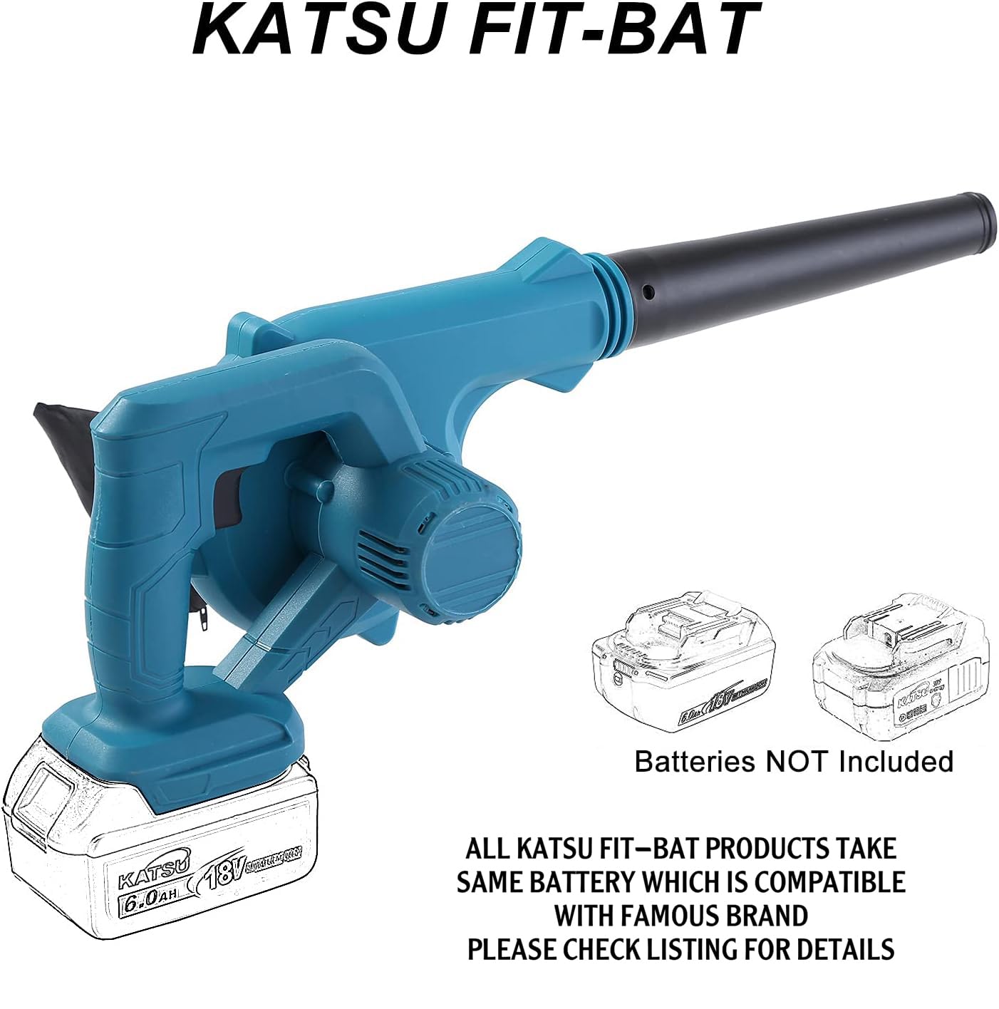 KATSU FIT-Bat 21V Bezprzewodowa dmuchawa do liści, przenośna elektryczna dmuchawa do liści, bez baterii (tylko maszyna) 102763