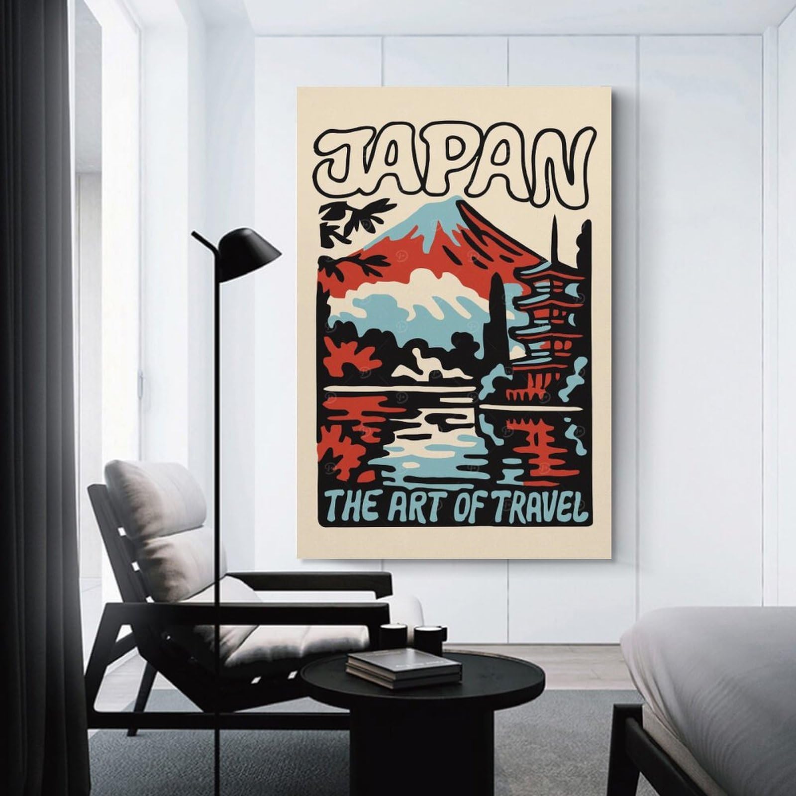 Junmoney Japan Travel Canvas Wall Picture 20x30inch(50x75cm), for Picture Wall Styling in Lounge Or Bedroom, Decorative Artwork with Flexible Styling