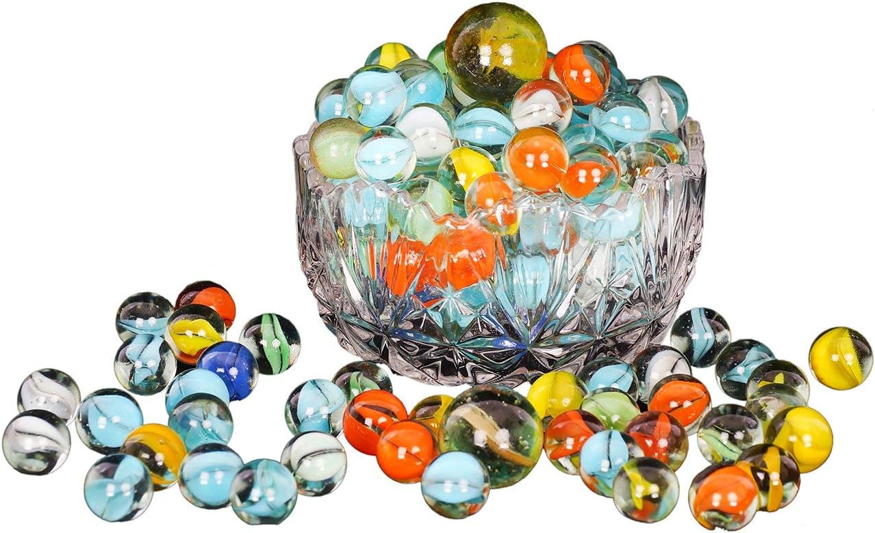 Zaid Collections 80Pcs of Glass Marbles with Shooter Unique Collection for Kids (500Gram)
