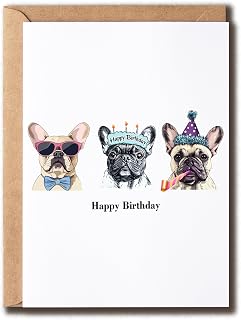 French Bulldog Birthday Card - Dog Birthday Card - Cool French Bulldog - Dog Lover - Pet Mom - Gift For Family Friend - Cute Animal