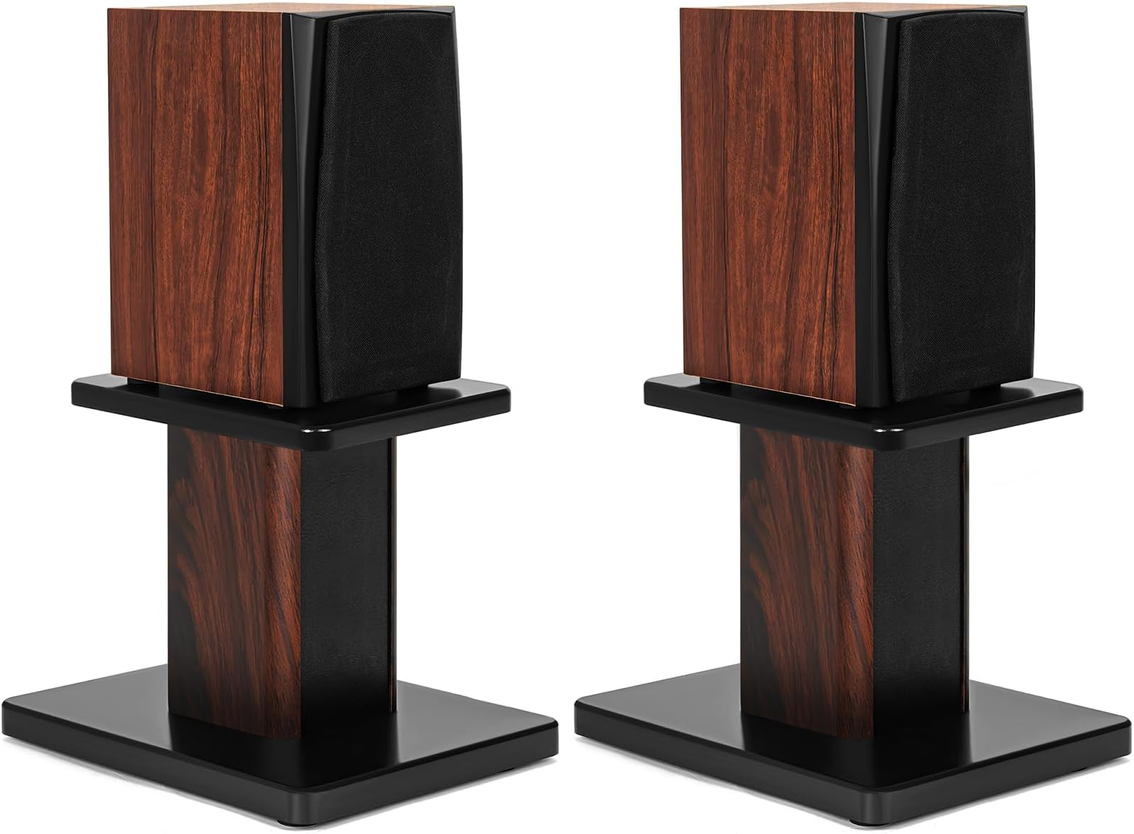 20CM (8 Inch) Wood Speaker Stands - Heavy Duty HiFi Speaker Stands for Home Theatre & Studio Monitors - Universal Floor Bookshelf Speaker Support with Sand-Fillable Design(Set of 2)