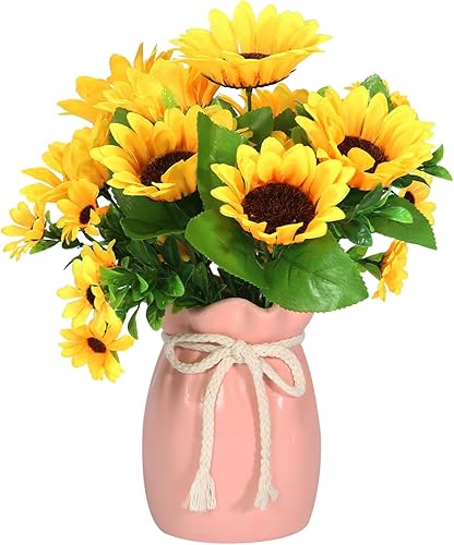 Miniatura 4 de SOYITIN - Jarrón de cerámica rosa estilo bohemio para decoración del hogar, jarrones pequeños, minimalismo, moderno, para decoración del hogar,