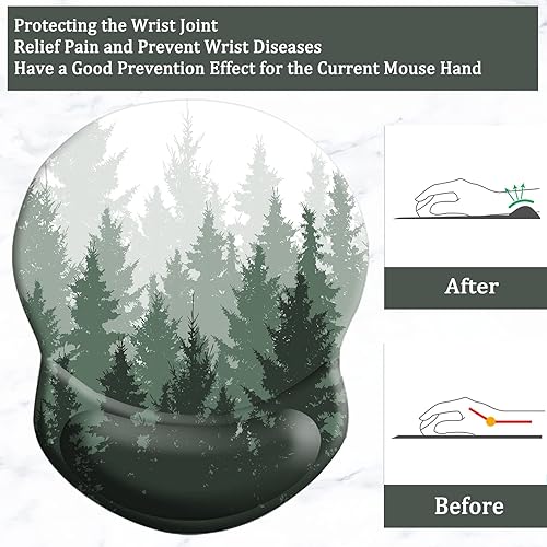 Miniatura 10 de Alfombrilla de mouse con soporte de muñeca de gel, alfombrilla de mouse ergonómica para aliviar el dolor con base de poliuretano antideslizante,