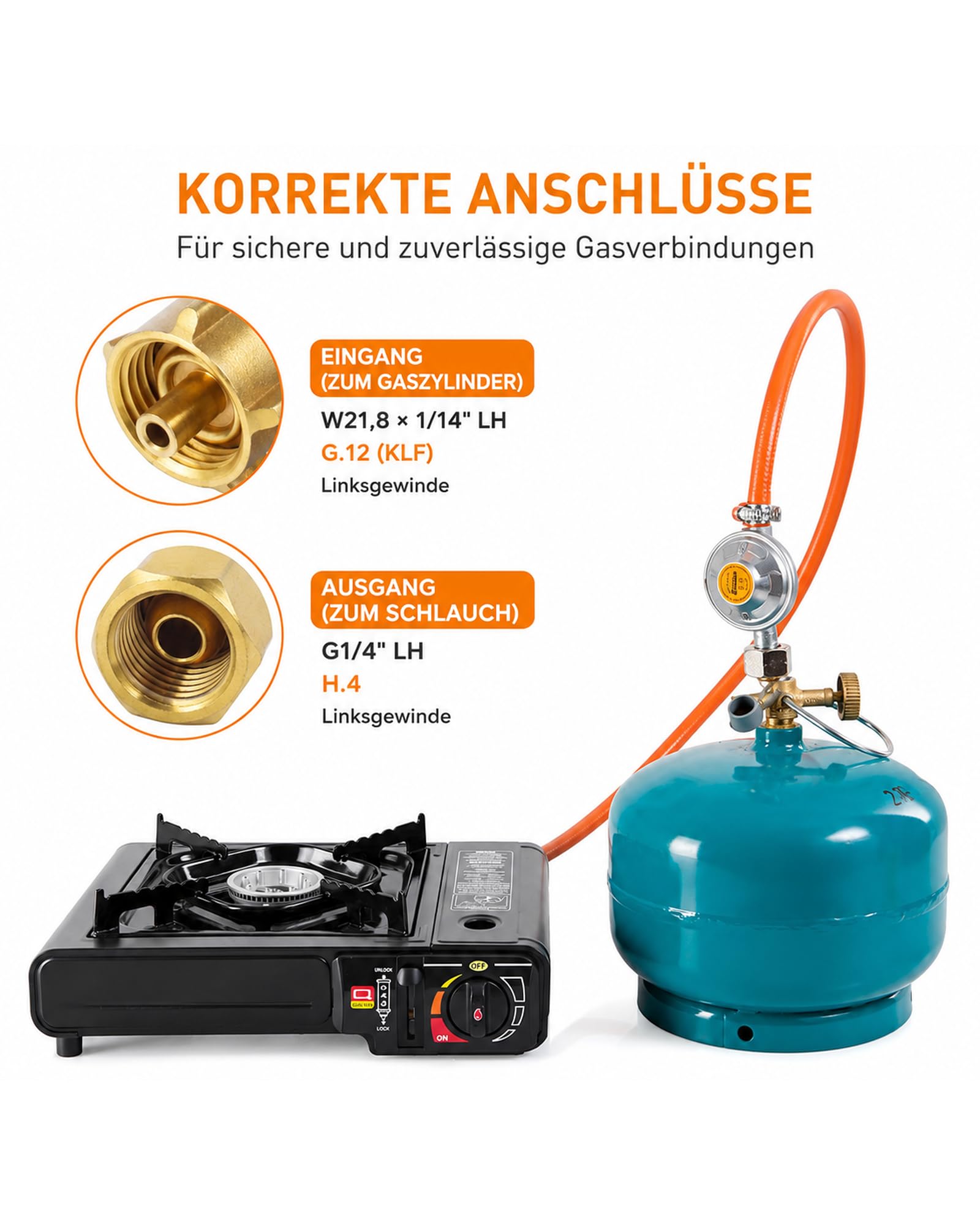 Tuyau de gaz avec réducteur de pression 50 mbar : 150 cm en alliage d'aluminium et cuivre Tuyau de gaz régulateur de pression de gaz avec raccords à vis 1/4" gauche pour barbecues à gaz, camping