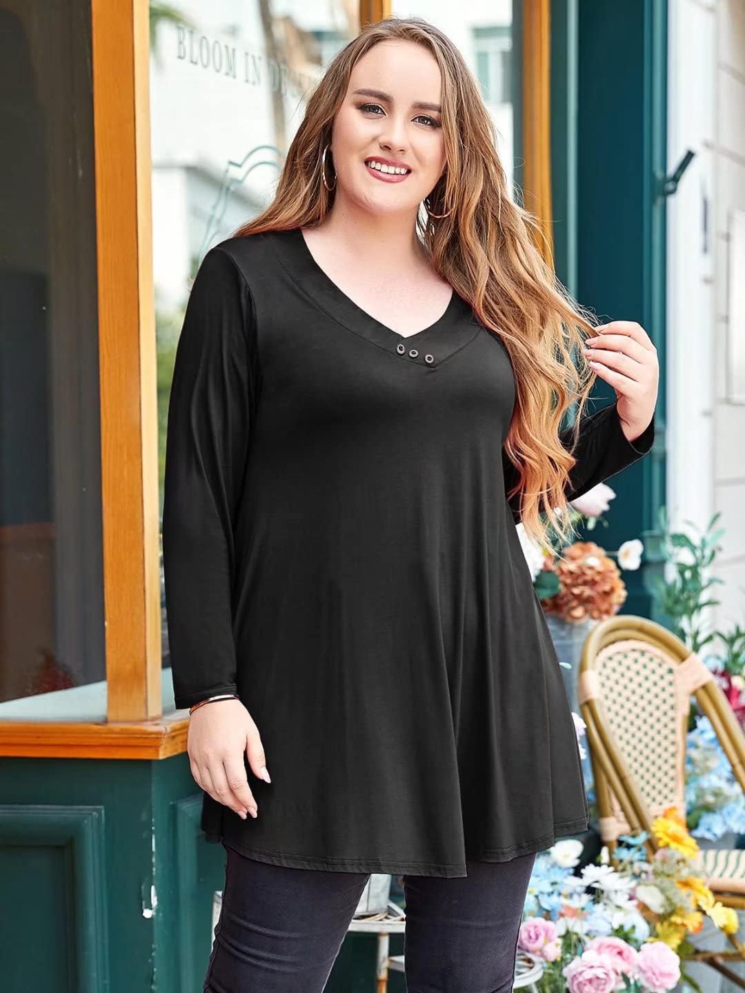 larace plus size tunics and leggings LARACE Women Plus Size Tunic Tops Long Sleeve V Neck Martinique Ubuy