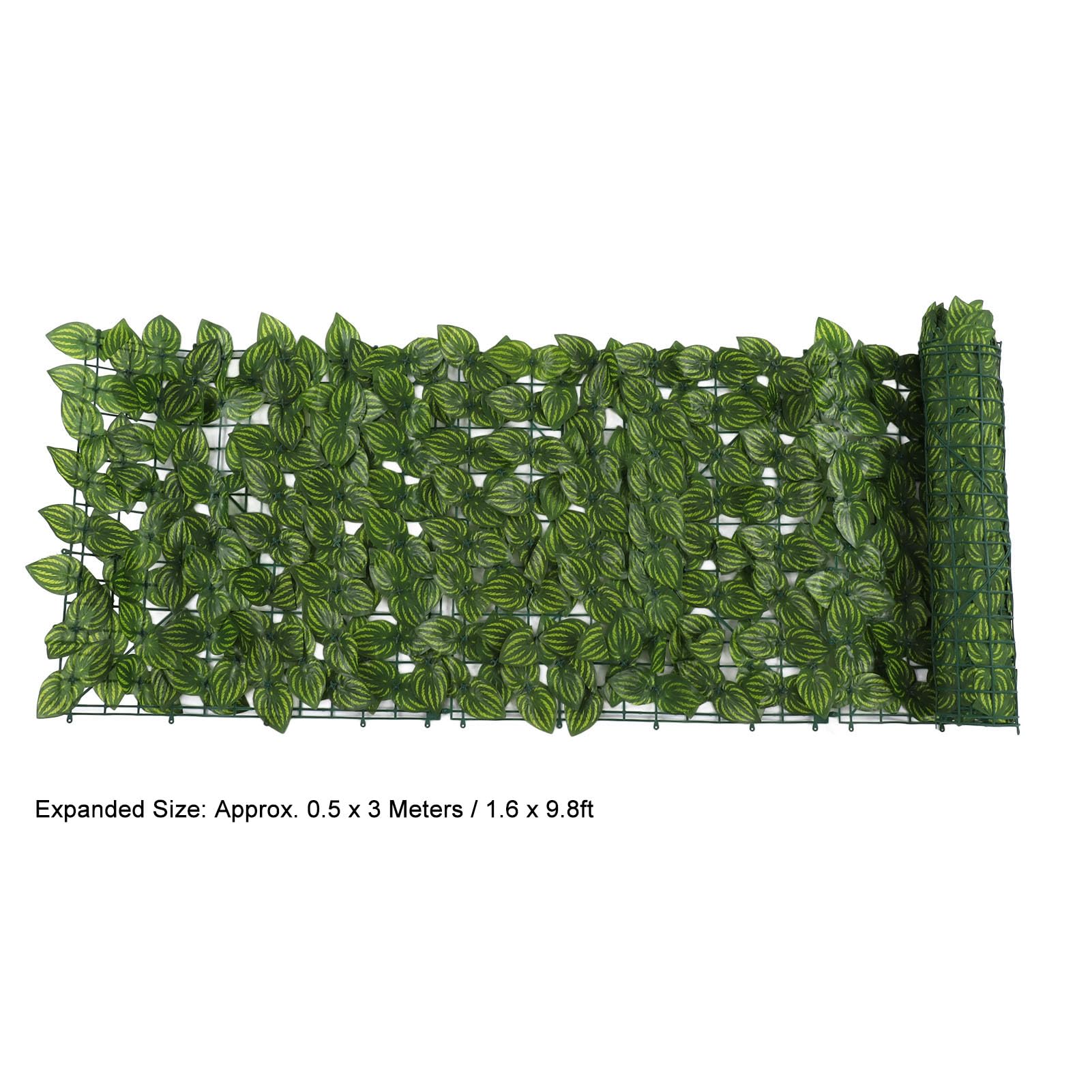 Künstliche Hecke, Kunststoff, Sichtschutzzaun mit künstlichen Blättern, dekorative Wand für Garten und Balkon, UV-beständig, einfach zu installieren (Wasserblätter)