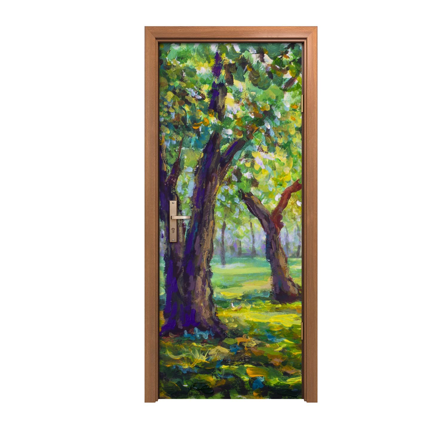 Autocollant de porte 90x200cm motif faune pour décoration murale intérieure