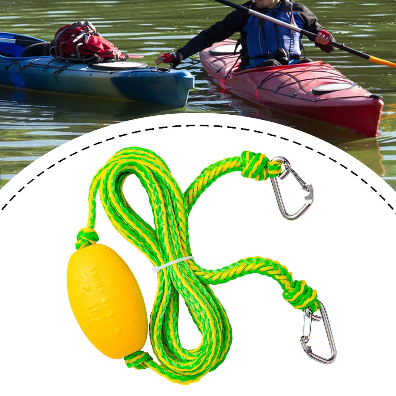 Corda Traino Kayak Galleggiante per Boa Ancoraggio Fune Traino Deriva Kayak Corda Ancoraggio Accessori Imbarcazione con Aggancio Rapido in PVC