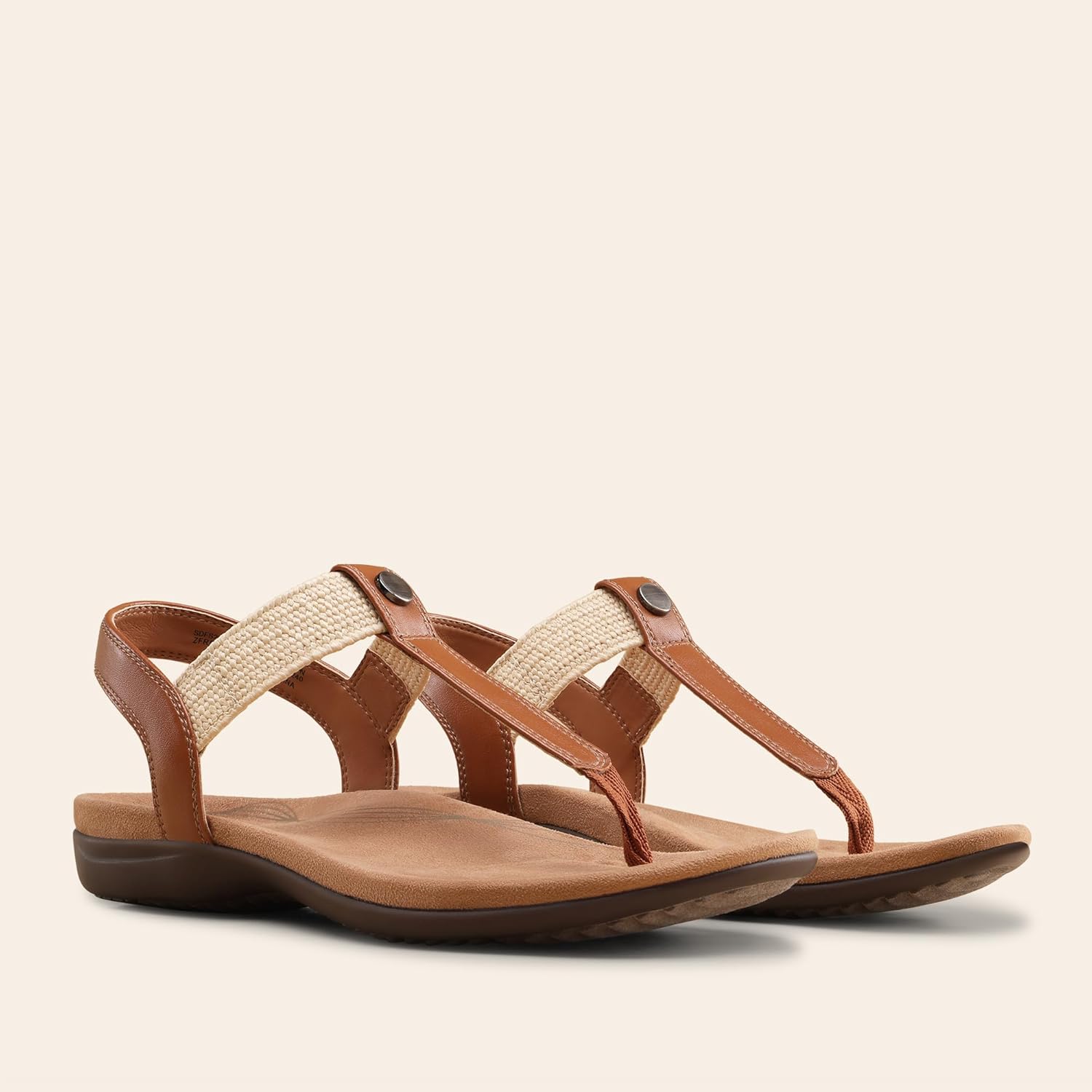 DREAM PAIRS Women's Arch Support T-Strap Sandals Comfortable Orthotic Flat Sandals Thong Sandals for Casual Summer Walking - Image 6