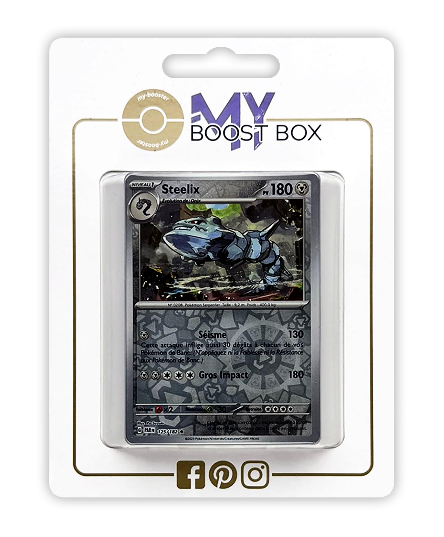 Steelix 125/182 Holo or Reverse (Random) - my-booster X Écarlate et Violet 4 - Faille Paradoxe Box of 10 Pokemon French Cards