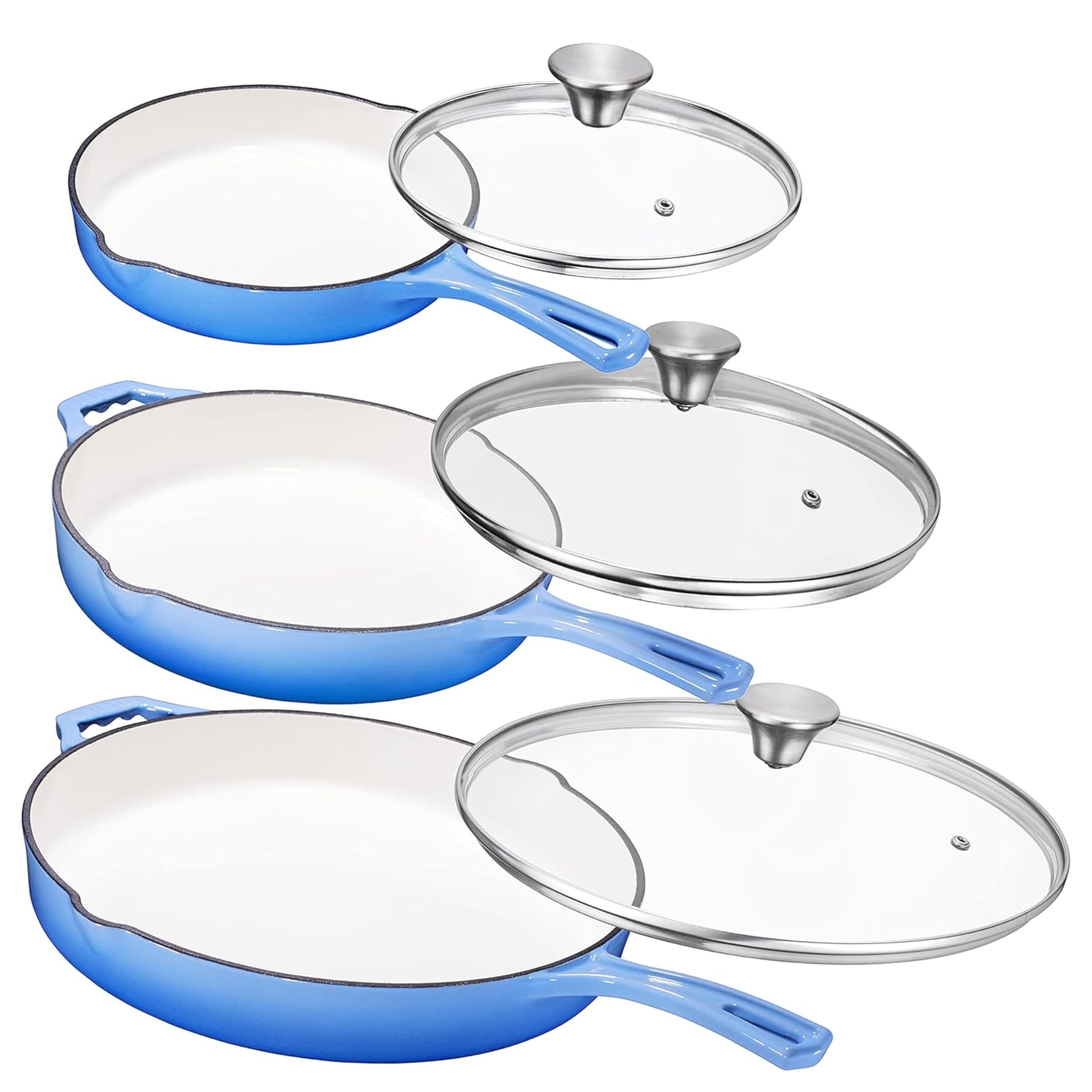 Bruntmor Enameled Cast Iron Frying Pan Set
