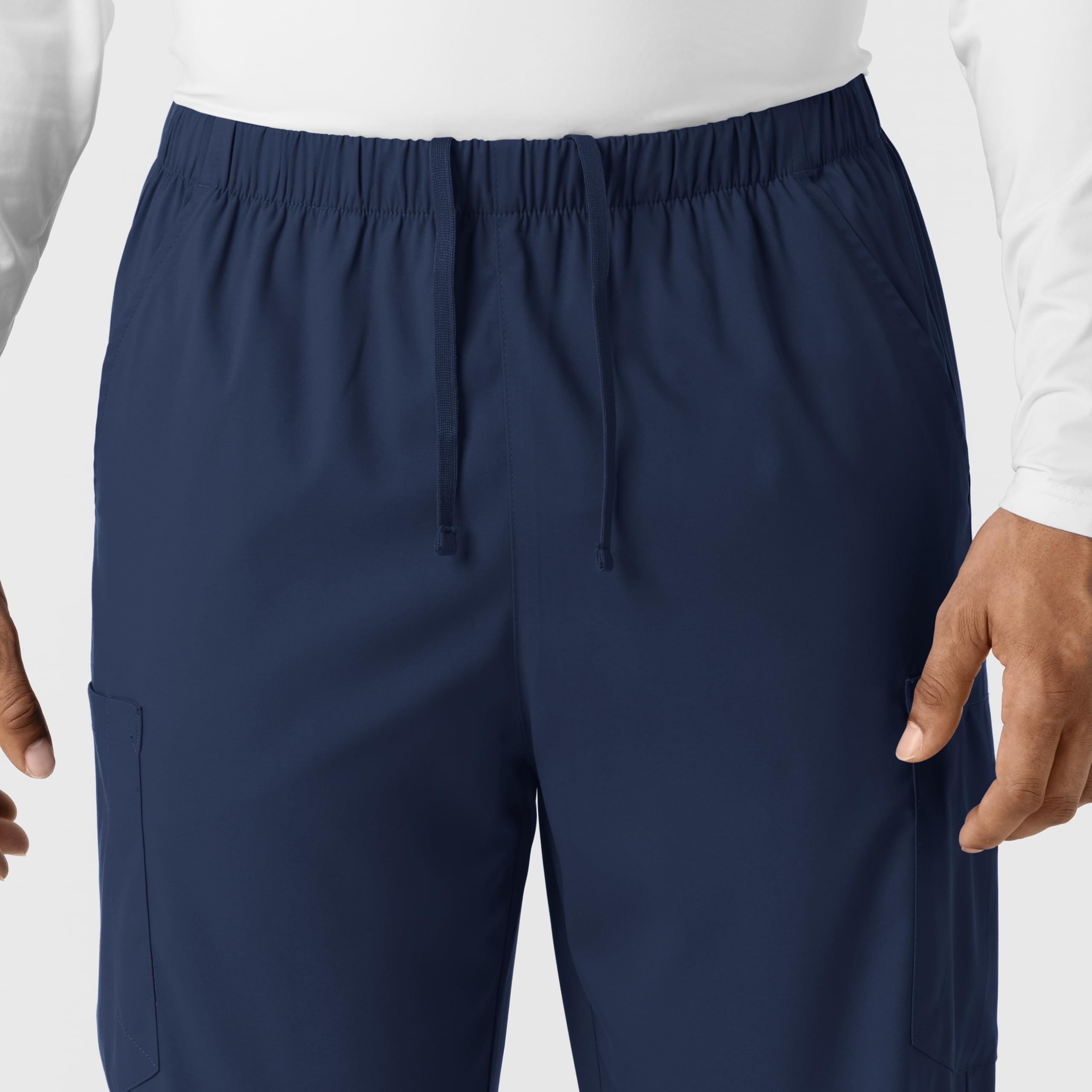 Wink Scrubs Unisex, Boundless, Straight-Leg Pants with Tuck-in Drawstring and 6 Pockets, Navy, L Short