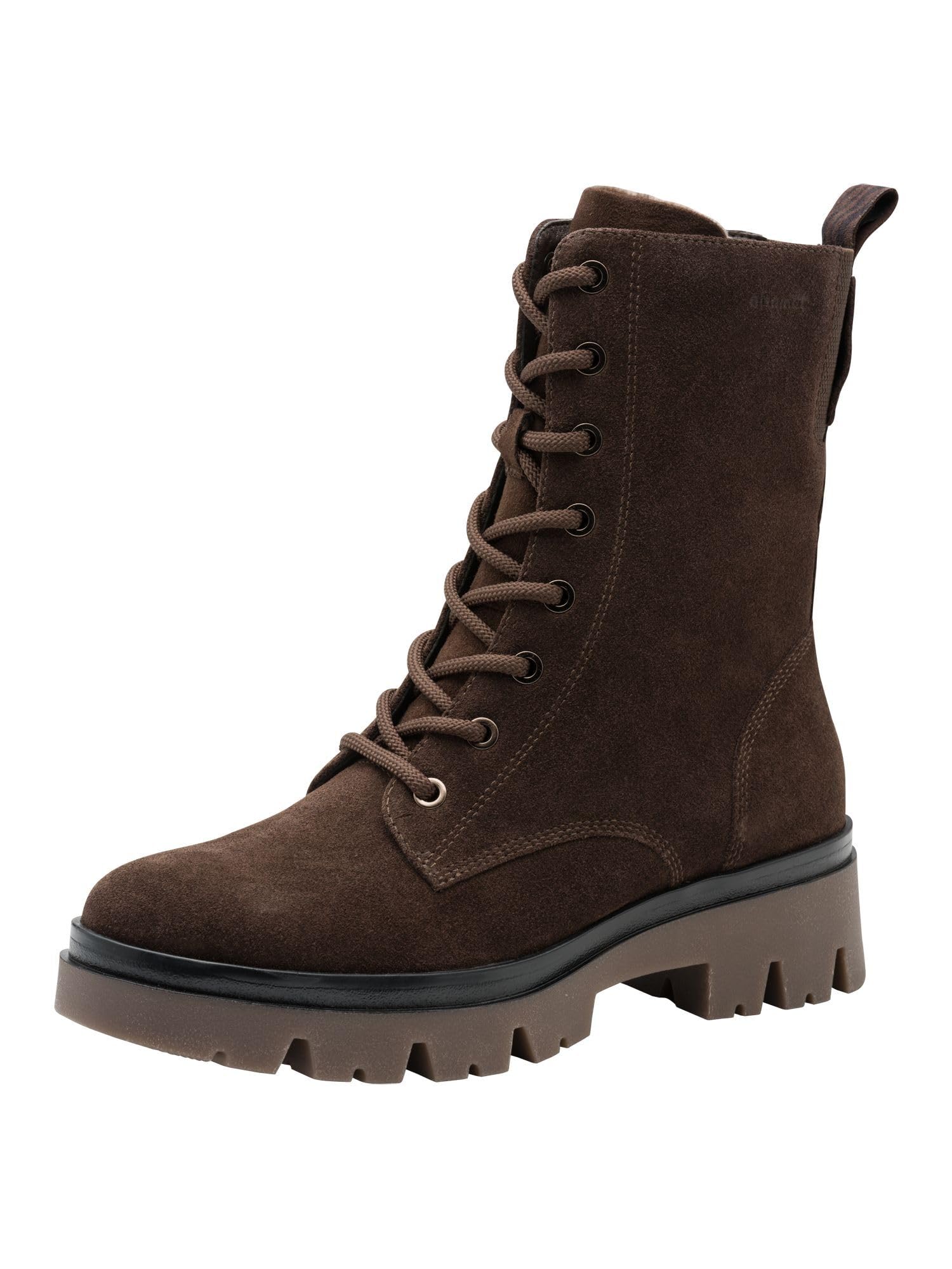Tamaris Comfort Women’s Lace-Up Ankle Boots with Zip Unlined, Mocca Suede, 4 UK