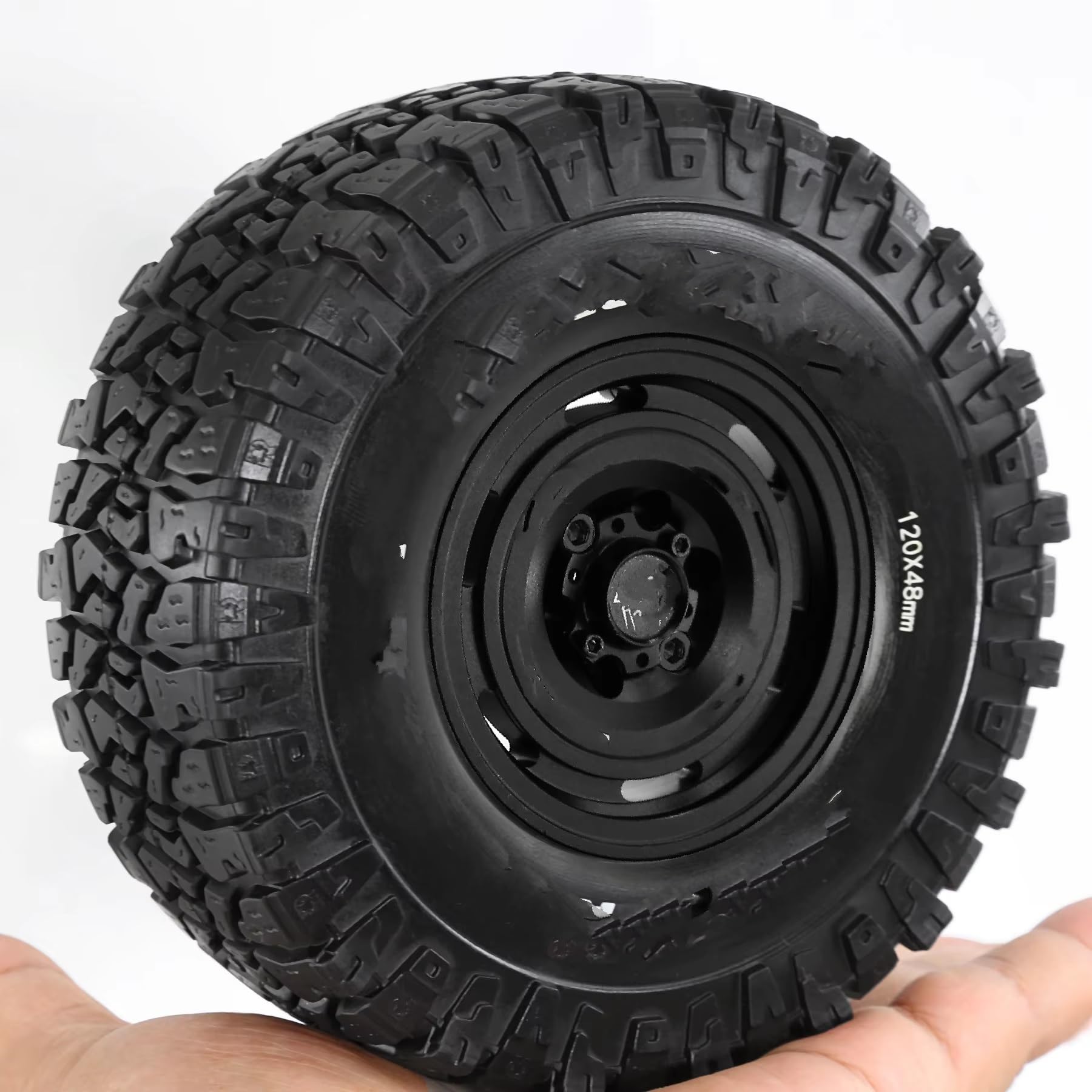 RC Ruote Gomma Compatibile Con Axial Per SCX10 Per TRX4 Per Redcat Gen 8 1/10 RC Crawler 1.9 Pneumatici Mud Slingers 4.7'' 120mm 1.9 Set Di Ruote Beadlock