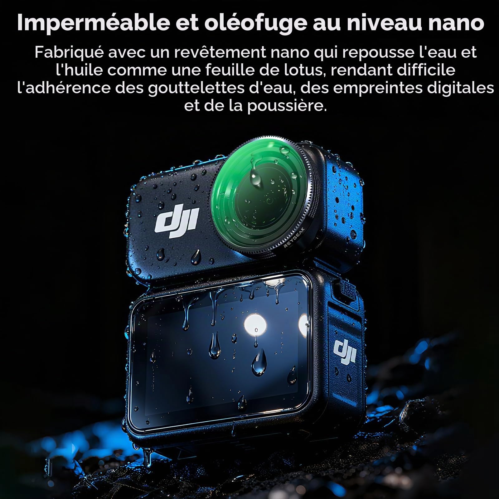 REYGEAK Lot de filtres ND pour DJI Osmo Nano, CPL/ND8/16/32 pour OSMO Nano, Cadre en Aluminium, Verre Optique HD Multi-Couches (CPL/ND8/16/32)