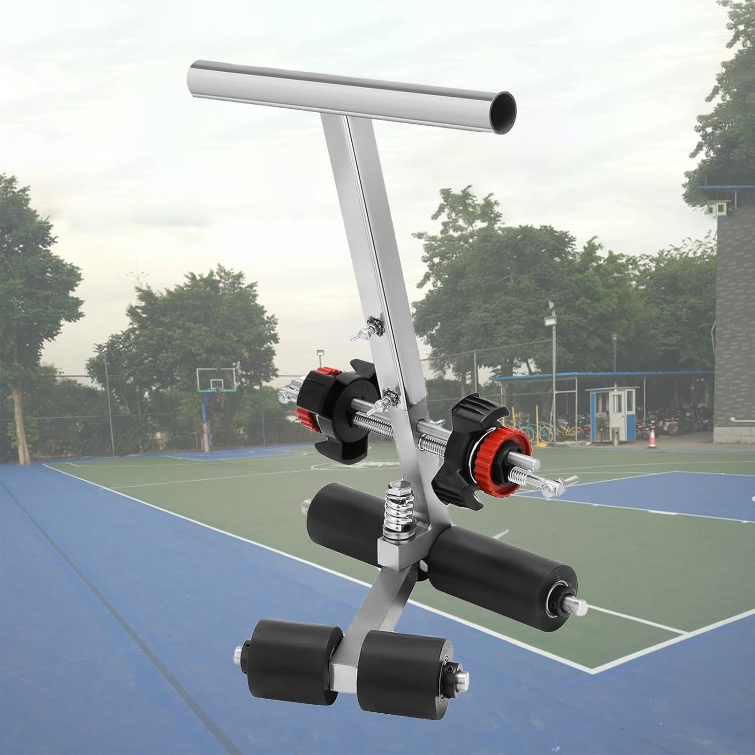 Tape Marking Machine, Hand-Push Tape Sticking Machine, Basketball Court Marking Kit, Badminton Court Straight Line Marking Machine for Basketball Court, Driveway, Easy to Use,45cm