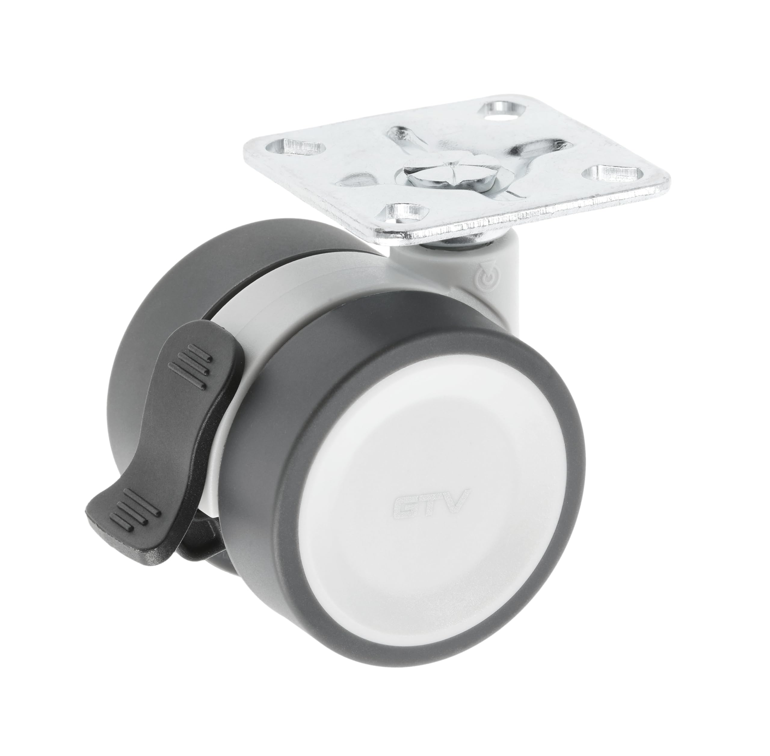 GTV CIRCO Roulettes Pour Meubles Pivotantes Avec Frein - Diamètre 50mm, Plastique/Acier Gris, Lot De 4