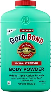 Gold Bond Extra Strength Medicated Talc-Free Body Powder 10 oz - Cooling Menthol, Itch Relief, Moisture & Odor Control