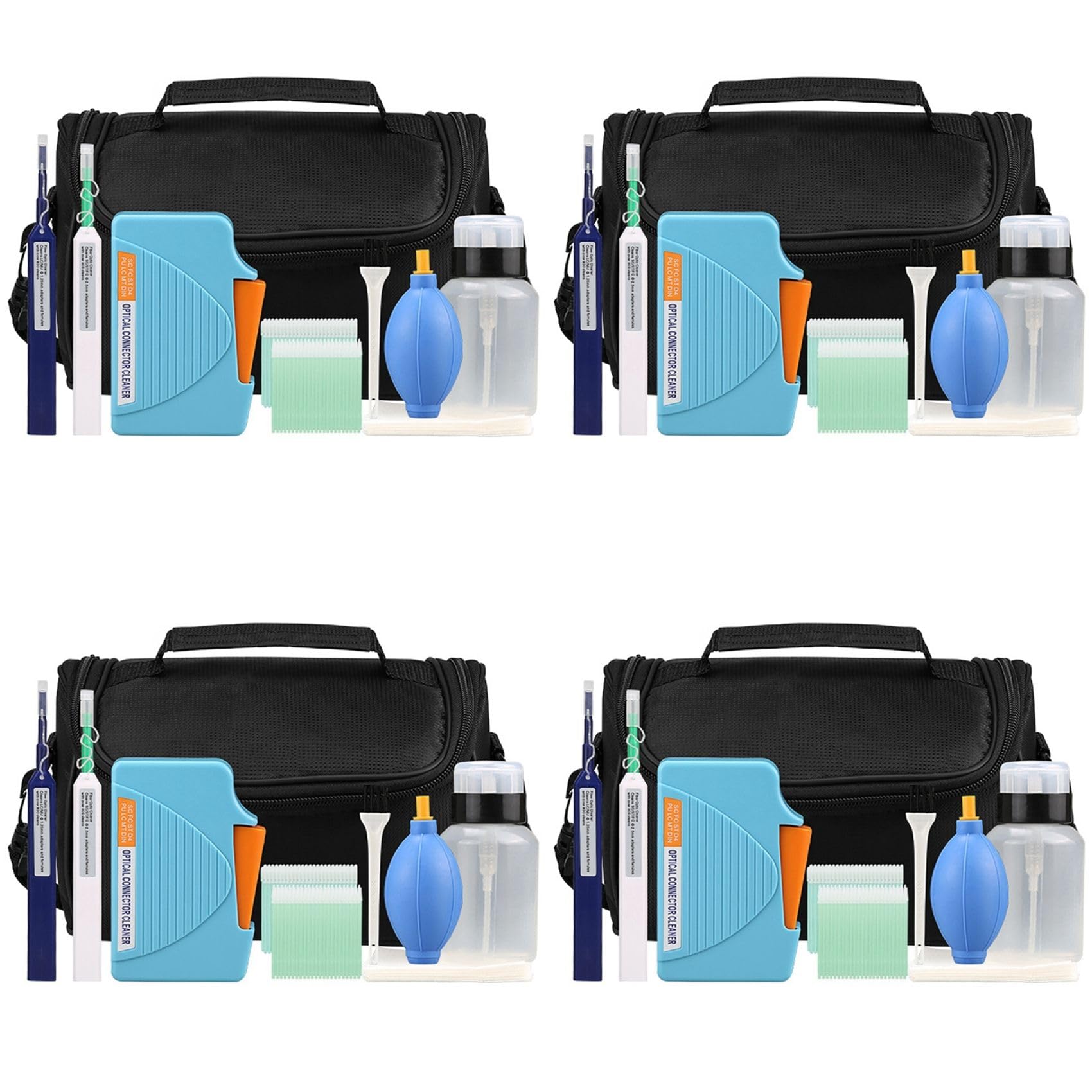 Kit de Limpieza de Fibra Óptica de 40 Piezas Herramienta de Limpieza de Fibra Óptica con Casete de Limpieza de Fibra para Conectores LC